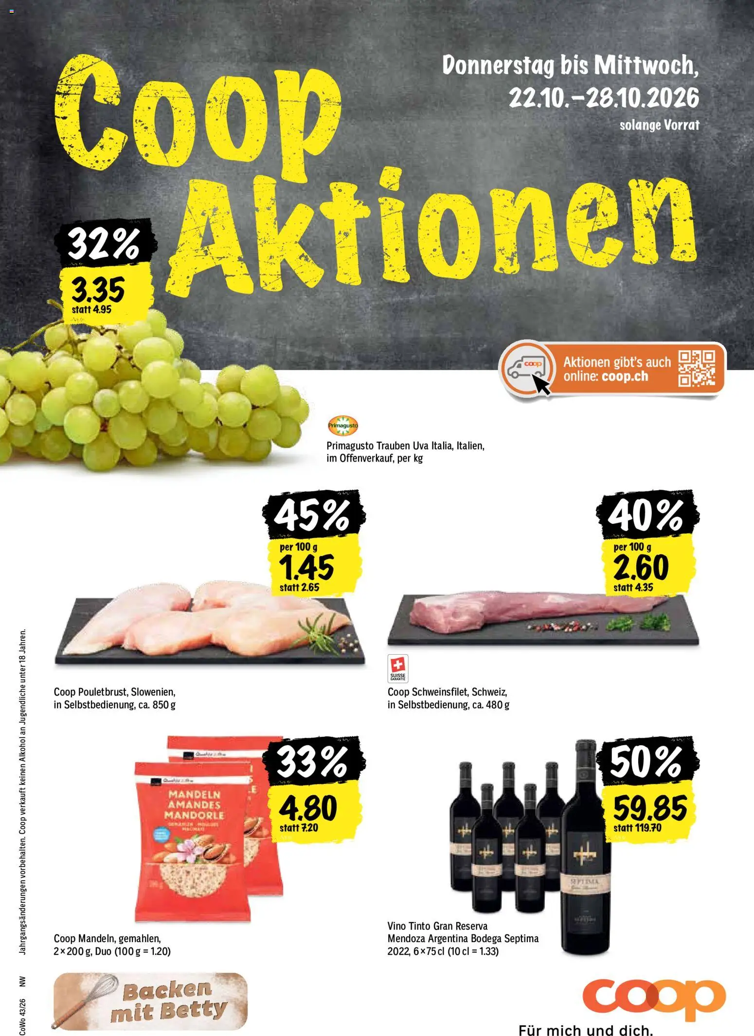 Vorschau des Merkblatts Coop aktionen vom Shop Coop gültig von 22.10.2026 bis 28.10.2026