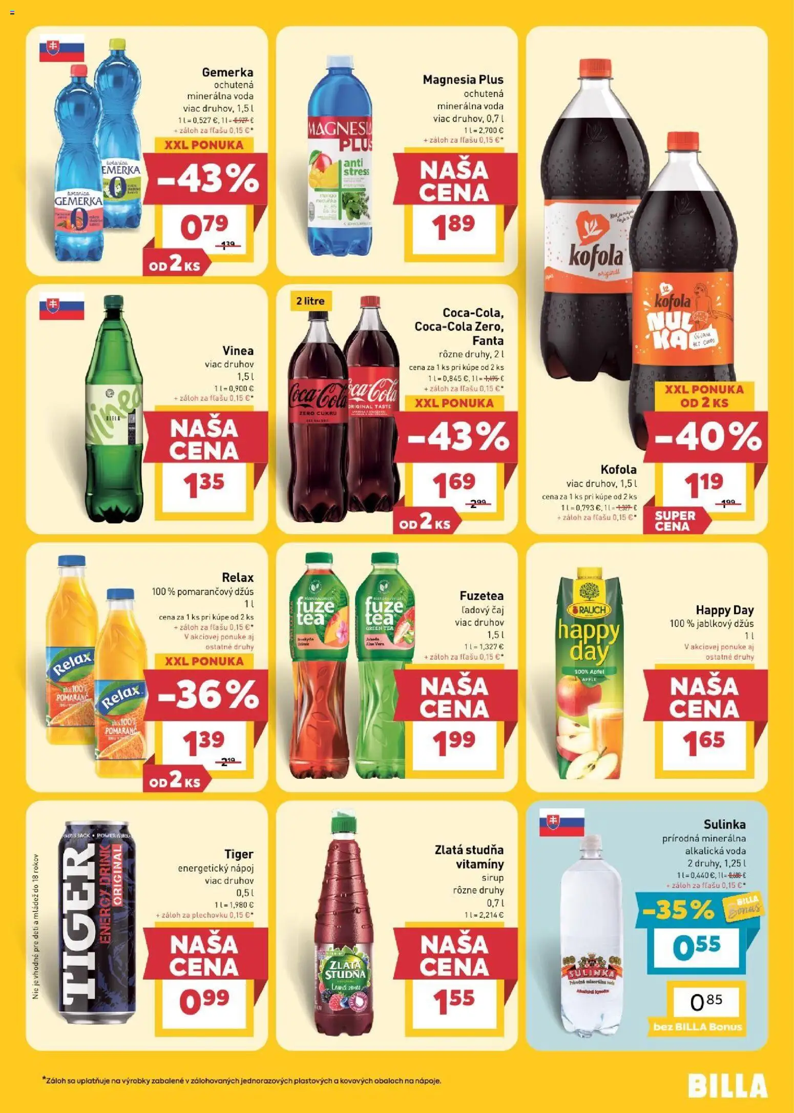 Náhľad Billa letáku platného od 16.09.2026 - Vodka, Borovička, Gin, Captain Morgan, Fernet, Koniferum, Bylinný likér, Rúžové víno