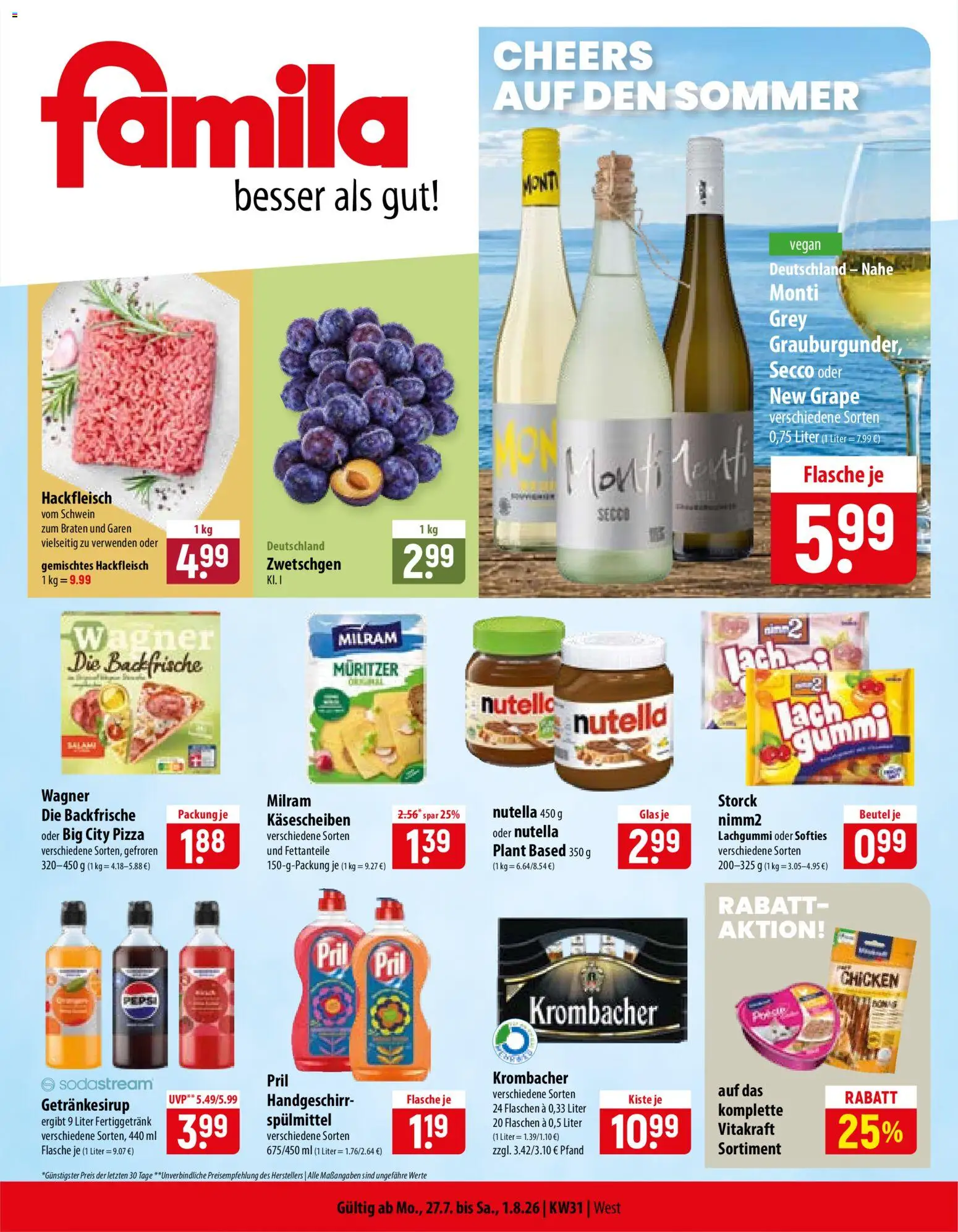 Vorschau von dem Prospekt des Geschäftes Famila, gültig ab dem 27.07.2026