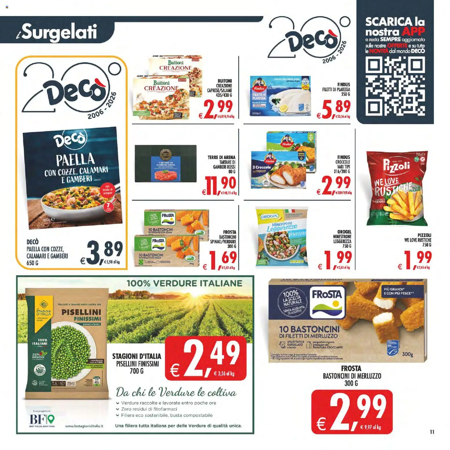 Anteprima dell'opuscolo Decò volantino Maxistore, Supermercati, Local Sicilia dal negozio Decò valido da 01/09/2026 - Vongole, Calamari, Verdure, Minestrone, Spinaci, Gamberi, Brodo, Edam