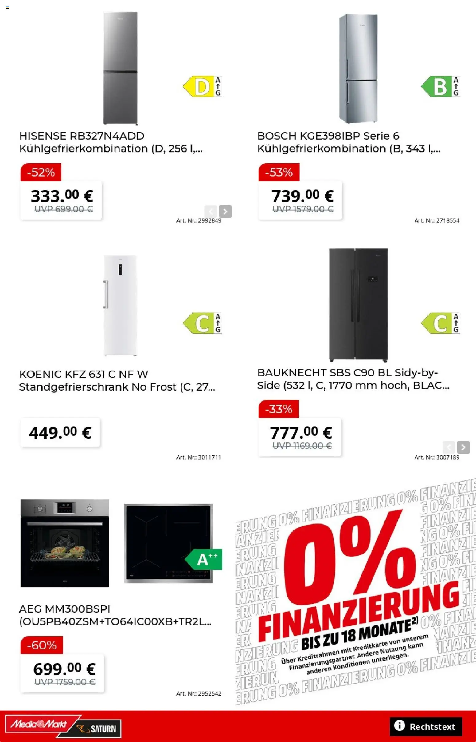 Vorschau von dem Prospekt des Geschäftes Media Markt, gültig ab dem 07.09.2026 - Bosch, Kühlgefrierkombination, Hisense, AEG