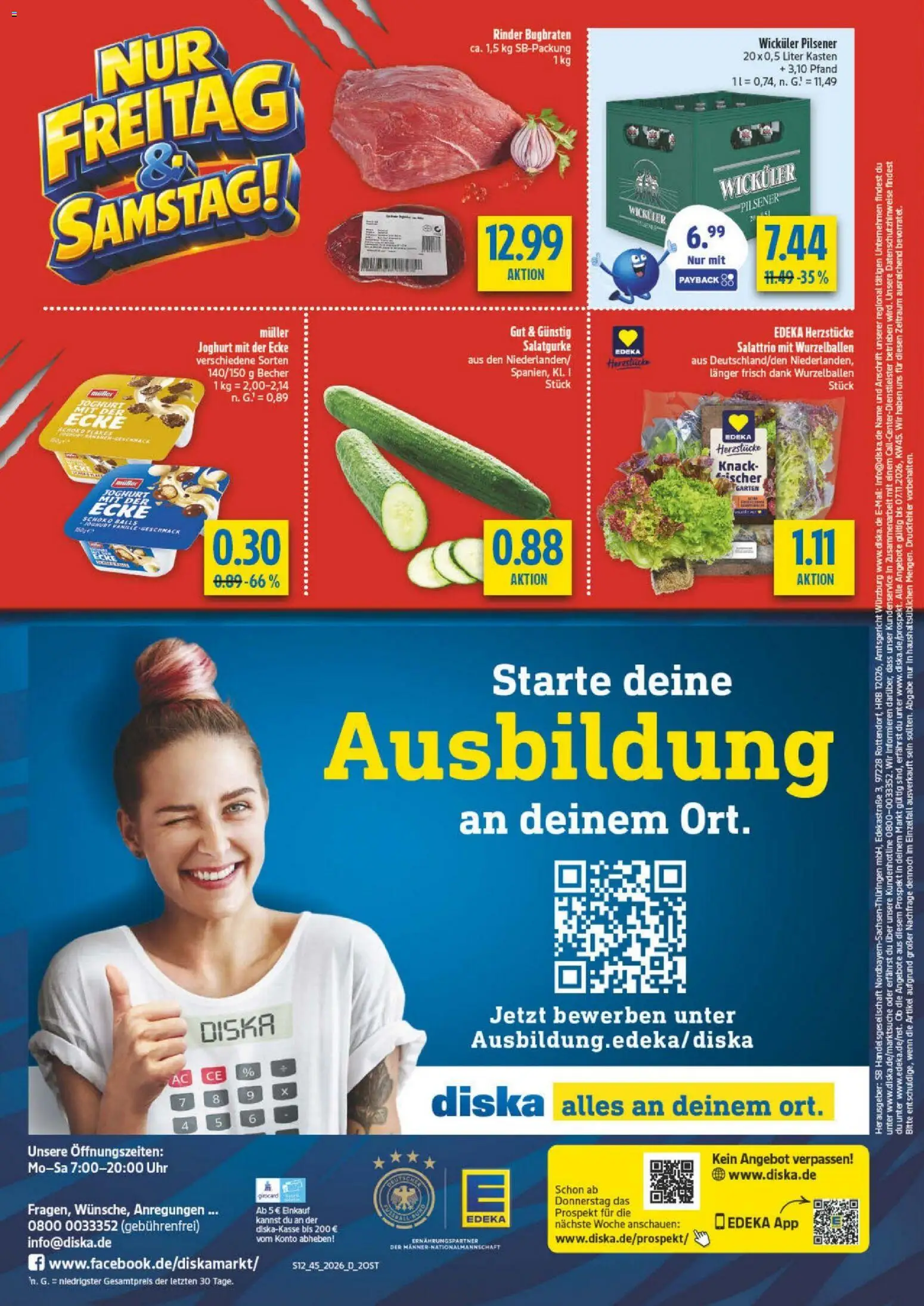 Vorschau von dem Prospekt des Geschäftes Diska, gültig ab dem 02.11.2026 - Uhr, Joghurt