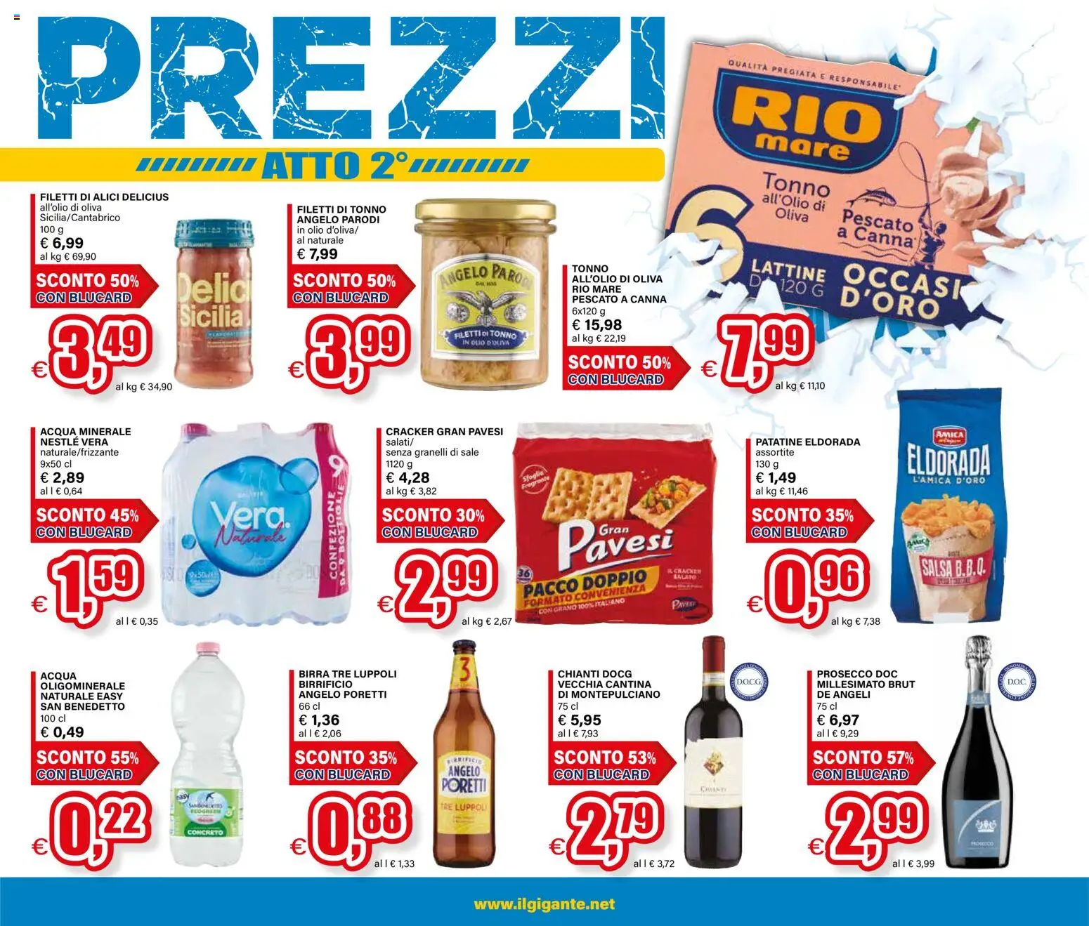Anteprima dell'opuscolo Il Gigante volantino Lombardia dal negozio Il Gigante valido da 22/10/2026 - Acqua, Birra, Prosecco, Olio, Tonno, Sale, Acqua minerale, Salsa