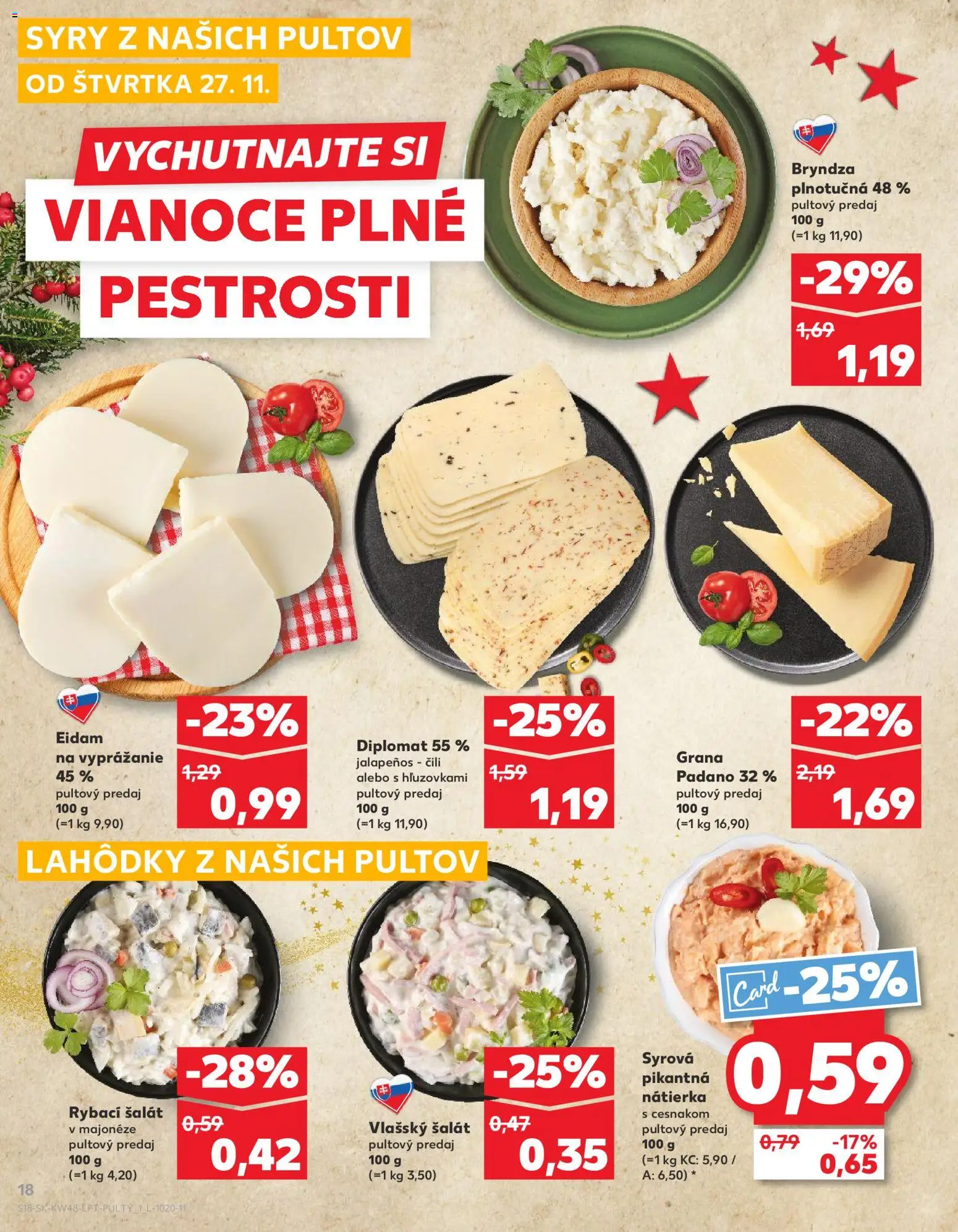 Náhľad Kaufland letáku platného od 27.11.2025 - Bryndza, Šalát, Nátierka, Eidam