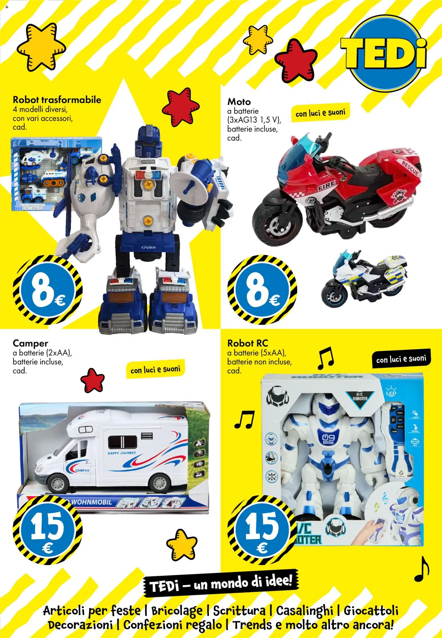 Anteprima dell'opuscolo TEDi volantino dal negozio TEDi valido da 23/10/2026 - Giocattoli, Pollo, Robot, Decorazioni, Batterie