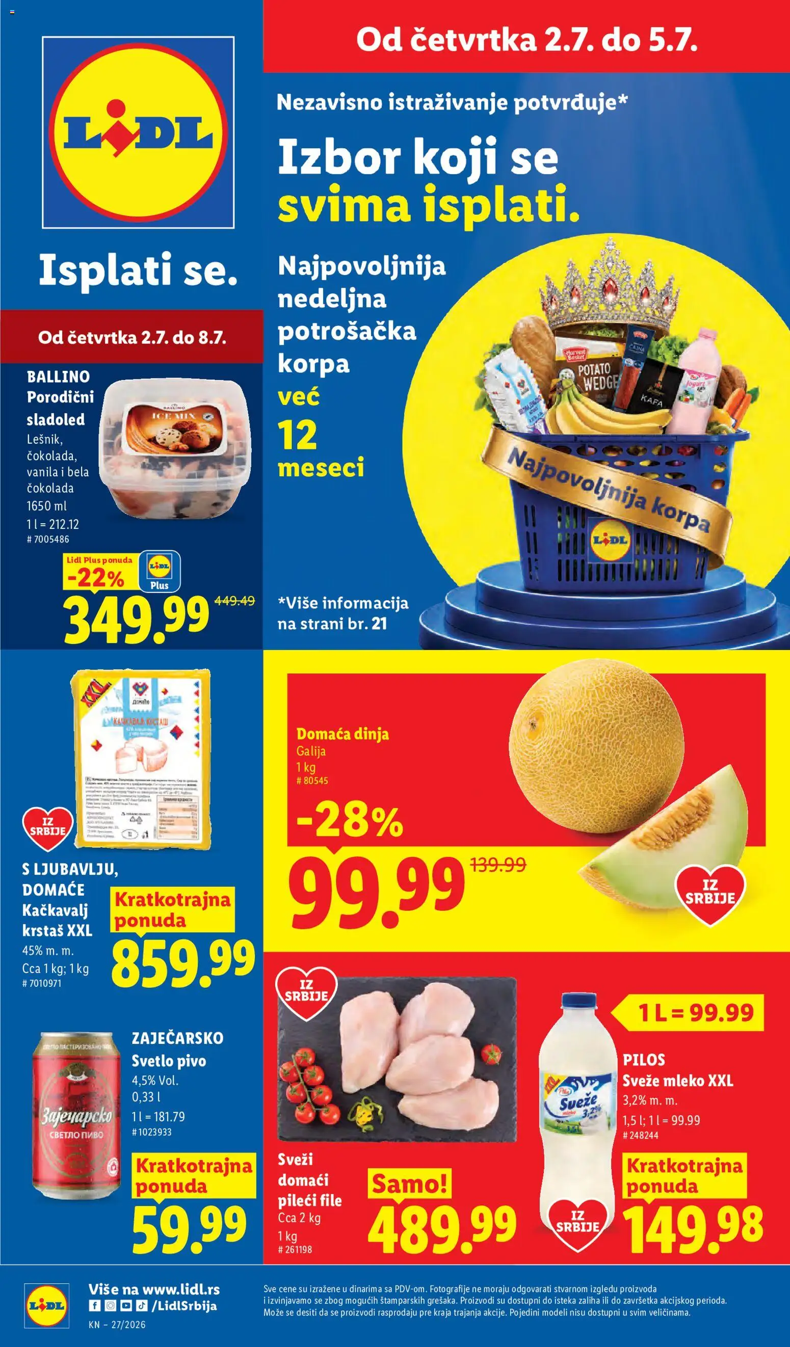 Pregled Lidl kataloga - važi od 02.07.2026