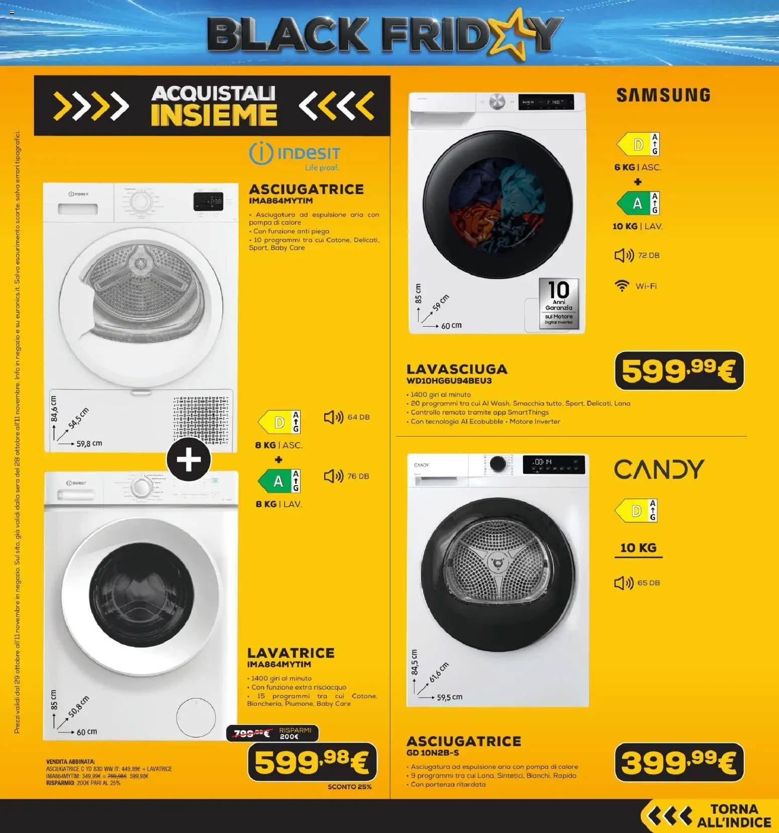 Anteprima dell'opuscolo Euronics Black Friday dal negozio Euronics valido da 29/10/2026 - Samsung, Lavatrice, Asciugatrice, Lavasciuga