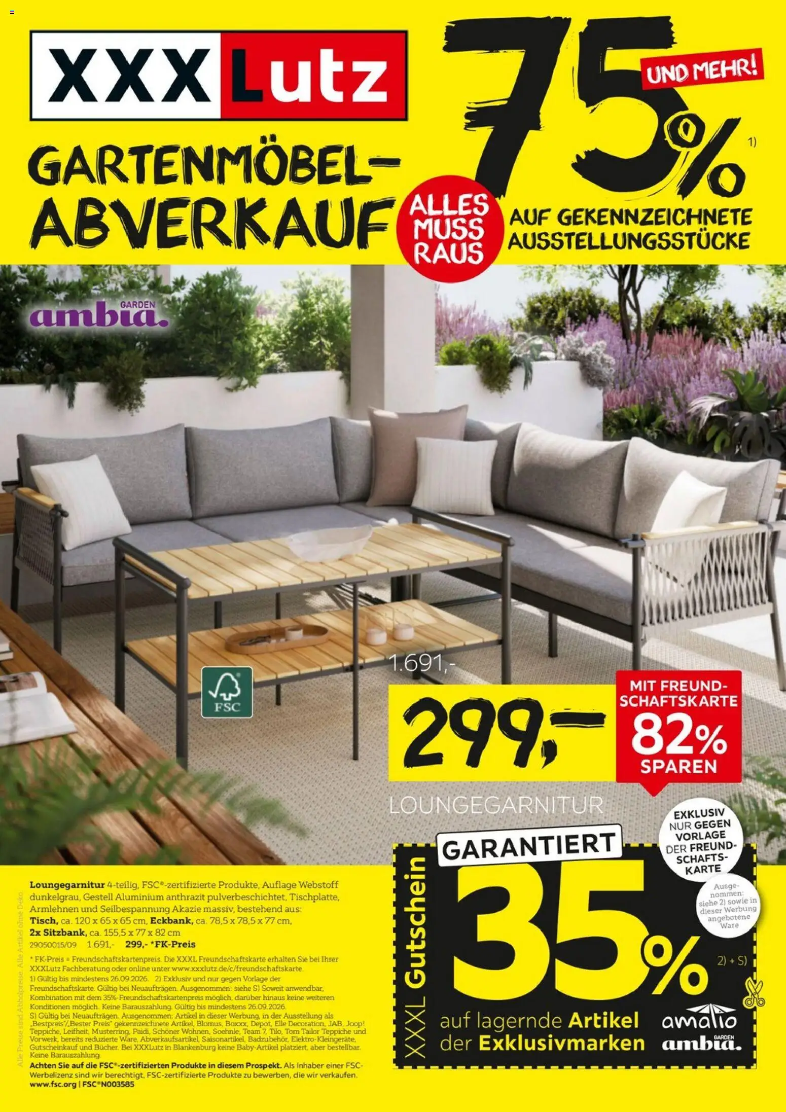 Vorschau von dem Prospekt des Geschäftes XXXLutz, gültig ab dem 12.09.2026 - Gartenmöbel