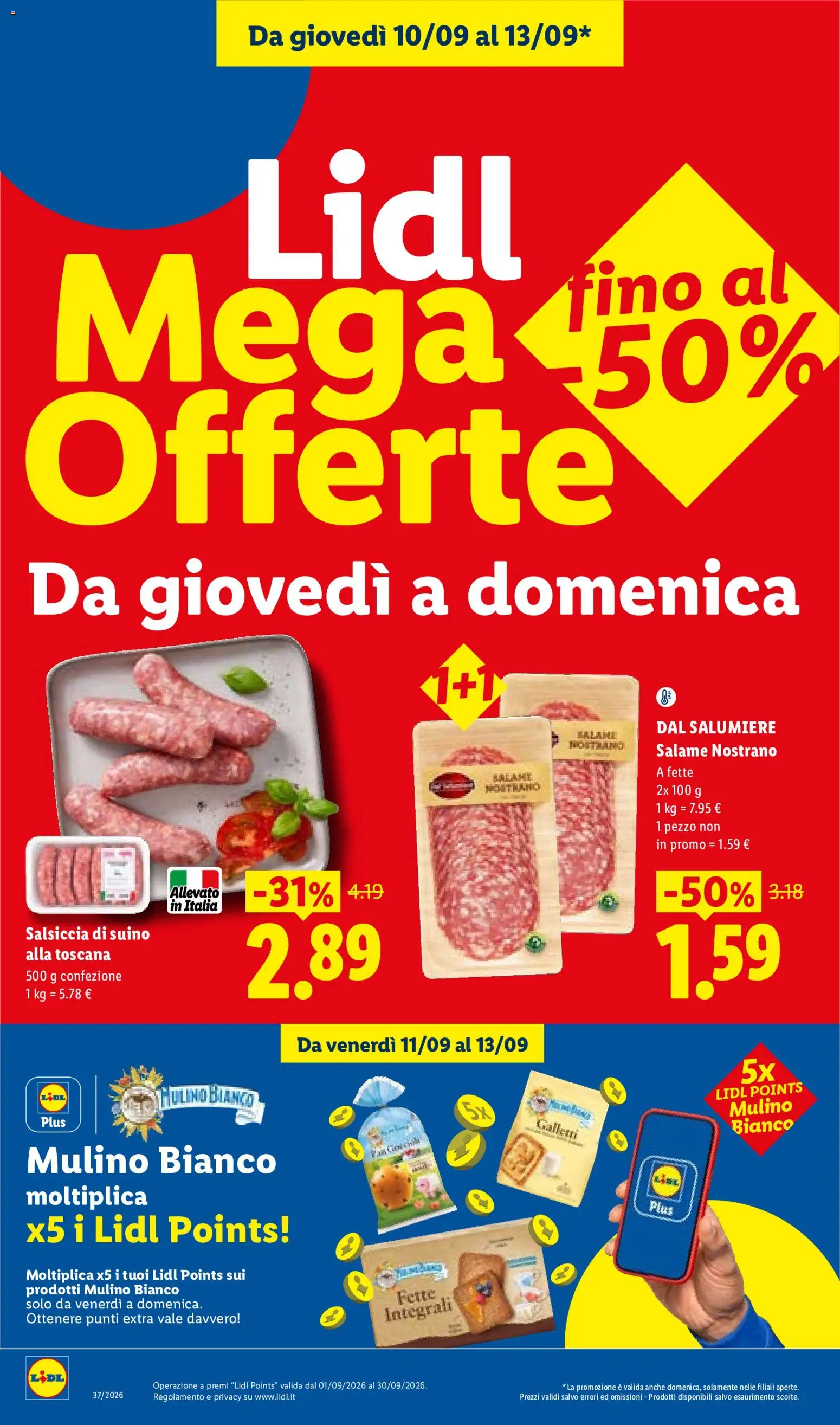 Anteprima dell'opuscolo Lidl volantino dal negozio Lidl valido da 10/09/2026 - Salsiccia, Salame, Suino