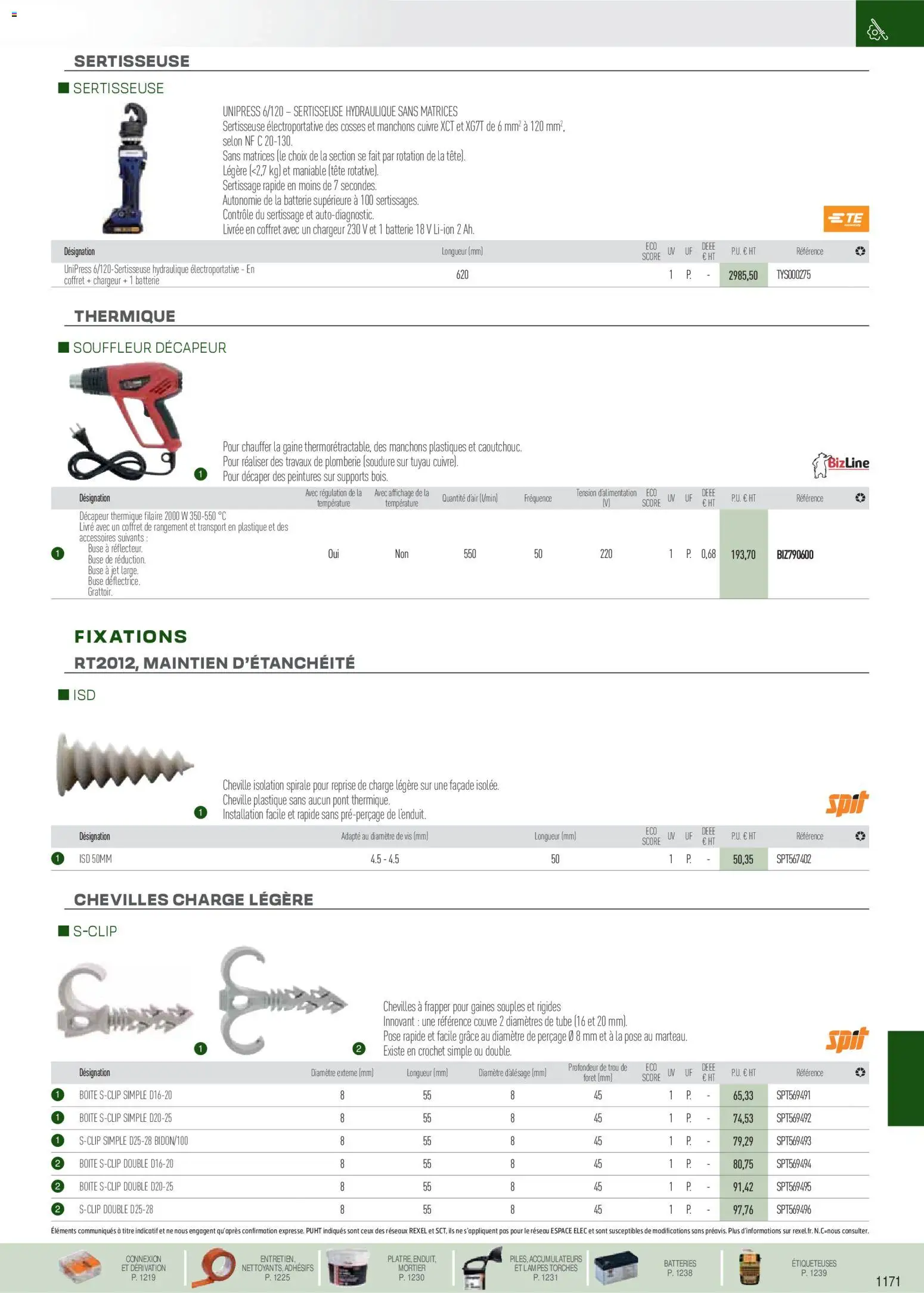 Prévisualisation de Brochure EPI, mesure, outillage, fixations et consommables du magasin Rexel formulaire valide 18/11/2025 - Livre, Batterie, Mortier, Décapeur thermique, Marteau, Tuyau, Souffleur, Décapeur