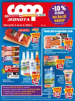 Náhľad COOP Jednota letáku platného od 20.08.2026