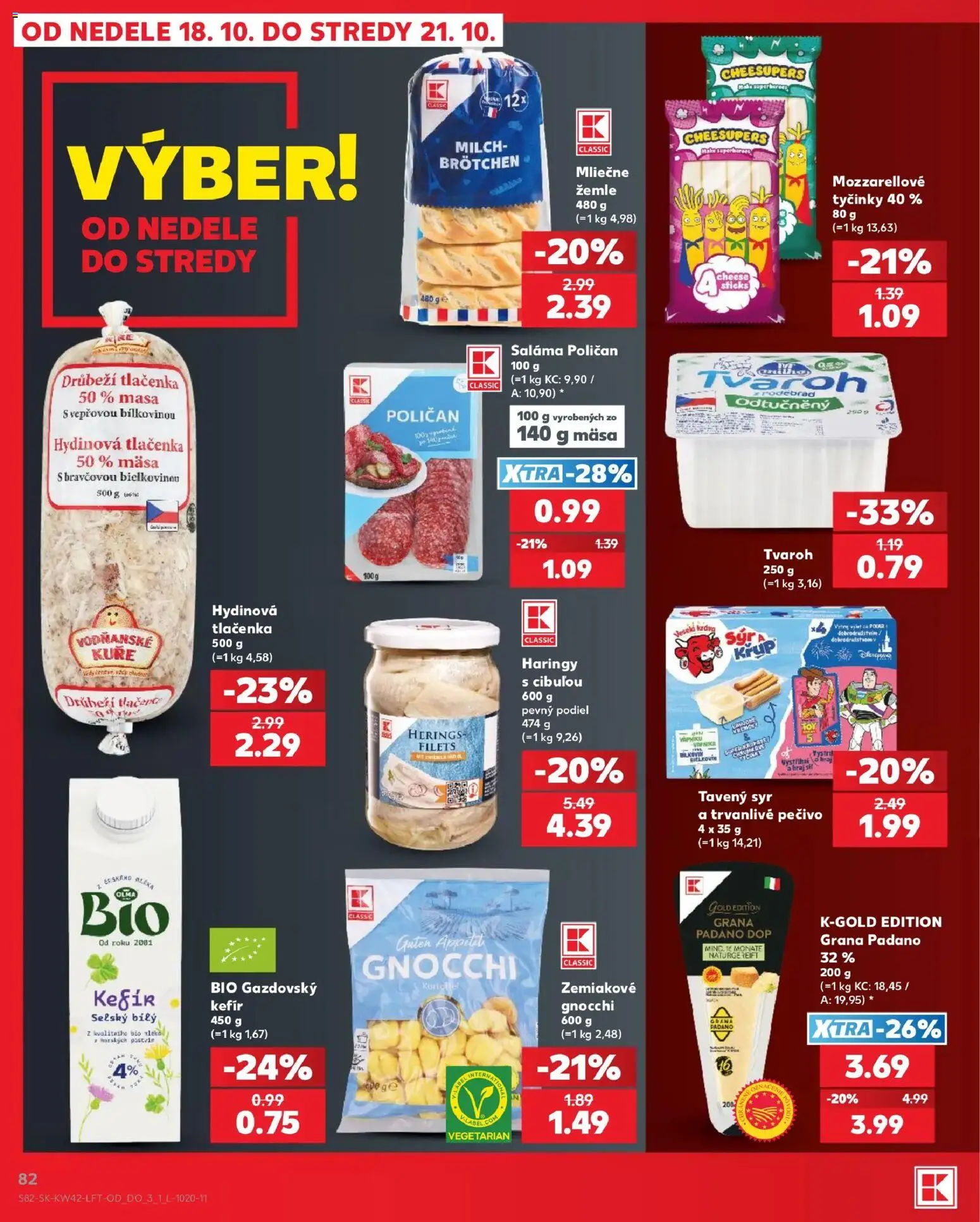 Náhľad Kaufland letáku platného od 15.10.2026 - Syr, Gnocchi, Tvaroh, Kefír, Pečivo, Tlačenka, Saláma, Tavený syr