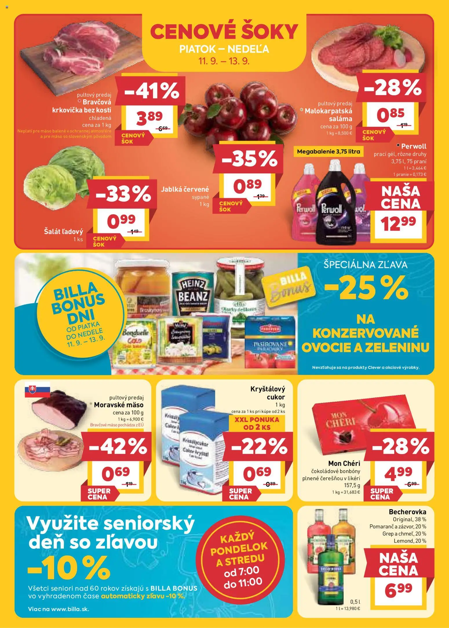 Náhľad Billa letáku platného od 09.09.2026 - Čučoriedky, Brokolica, Zemiaky, Maliny, Slivky, Broskyne, Citróny