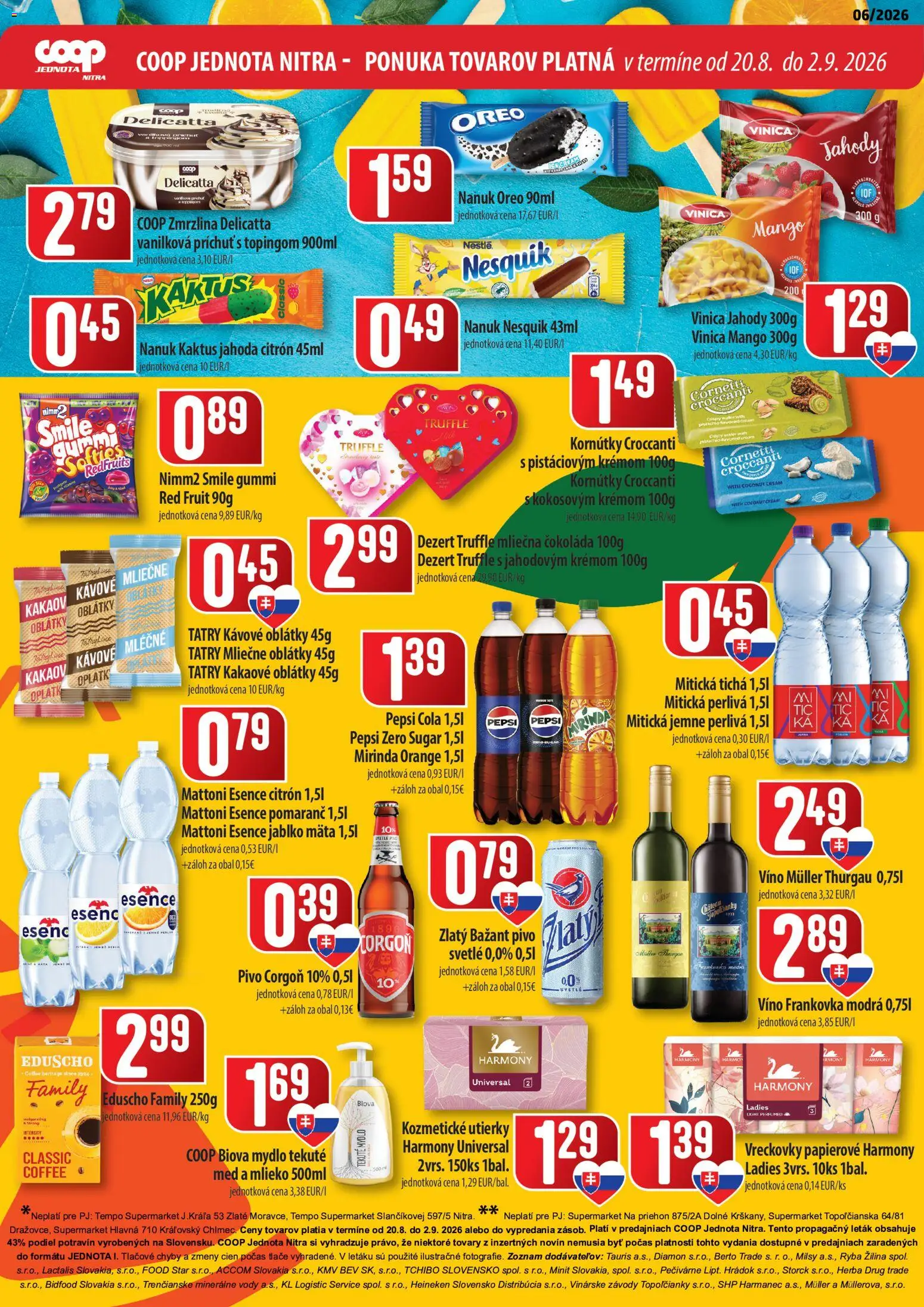 Náhľad COOP Jednota letáku platného od 20.08.2026