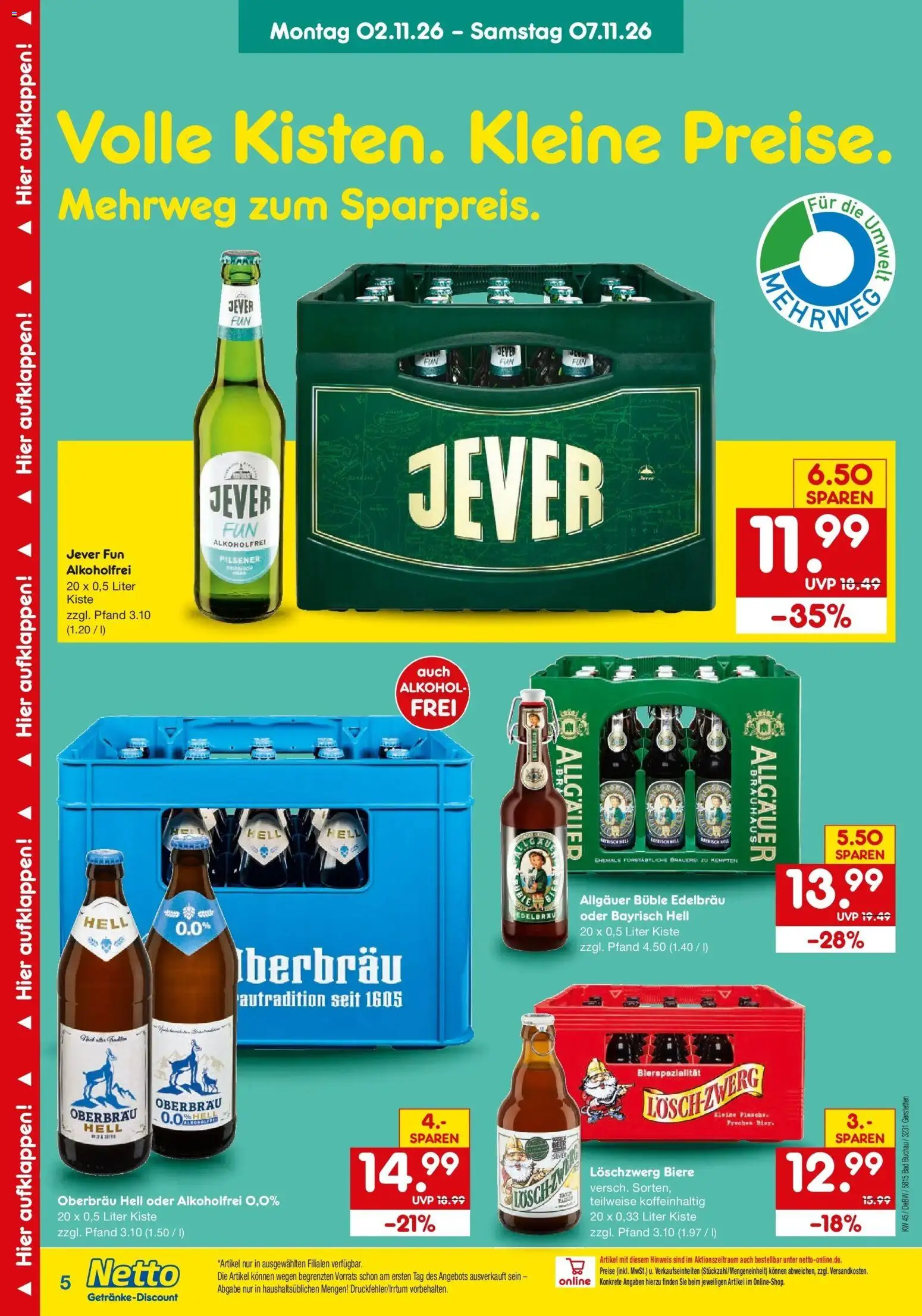 Vorschau von dem Prospekt des Geschäftes Netto Marken-Discount, gültig ab dem 02.11.2026 - Bad, Alkohol, Jever