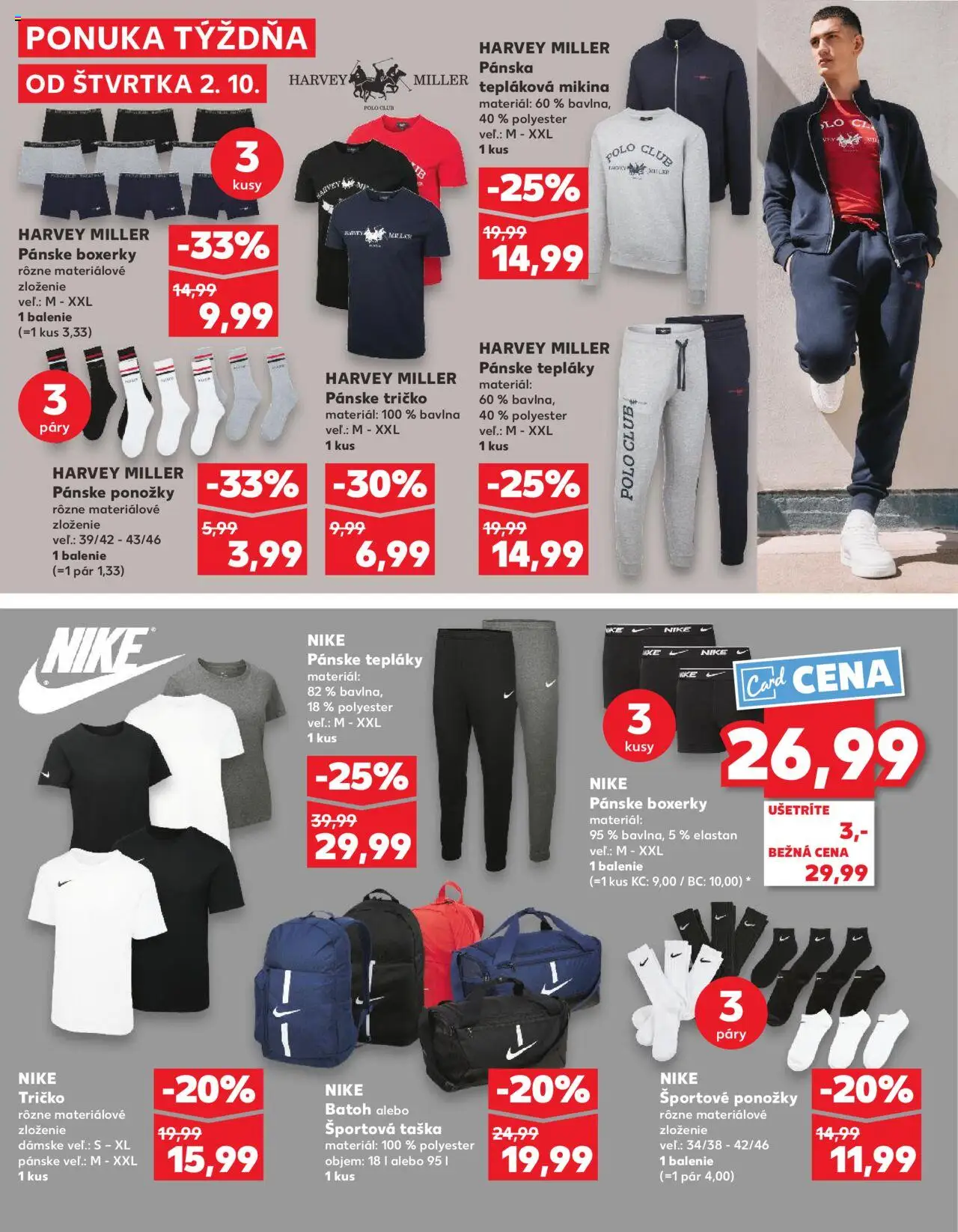 Náhľad Kaufland letáku platného od 02.10.2025 - Mikina, Tričko, Ponožky, Batoh, Boxerky, Taška