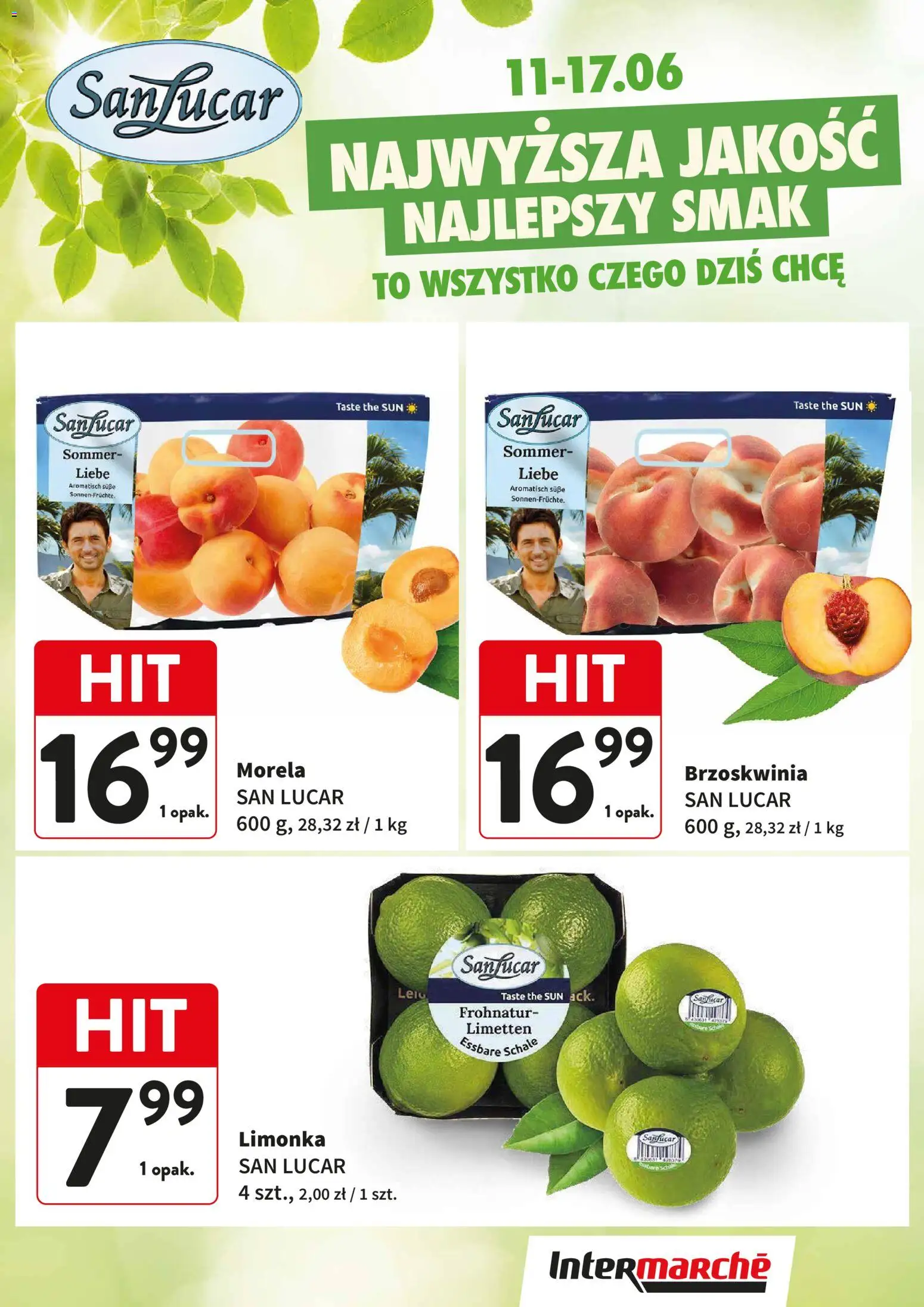 Pogląd gazetki "Intermarche gazetka - Świeży Hit" ze sklepu Intermarche ważnej od 11.06.2026 - Brzoskwinia, Limonka