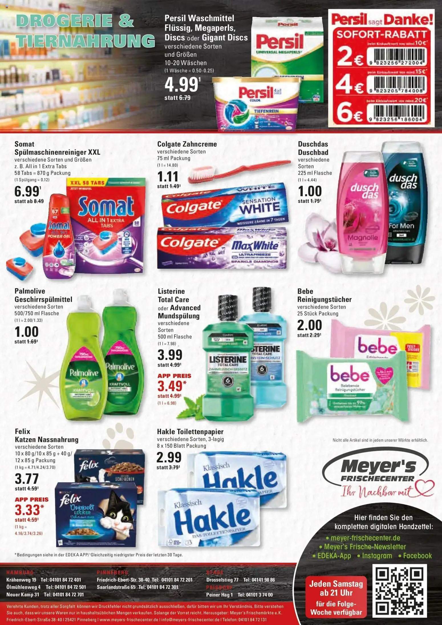 Vorschau von dem Prospekt des Geschäftes Edeka, gültig ab dem 26.10.2026 - Uhr, Toilettenpapier, Waschmittel, Persil, Listerine, Geschirrspülmittel, Duschdas, Reinigungstücher