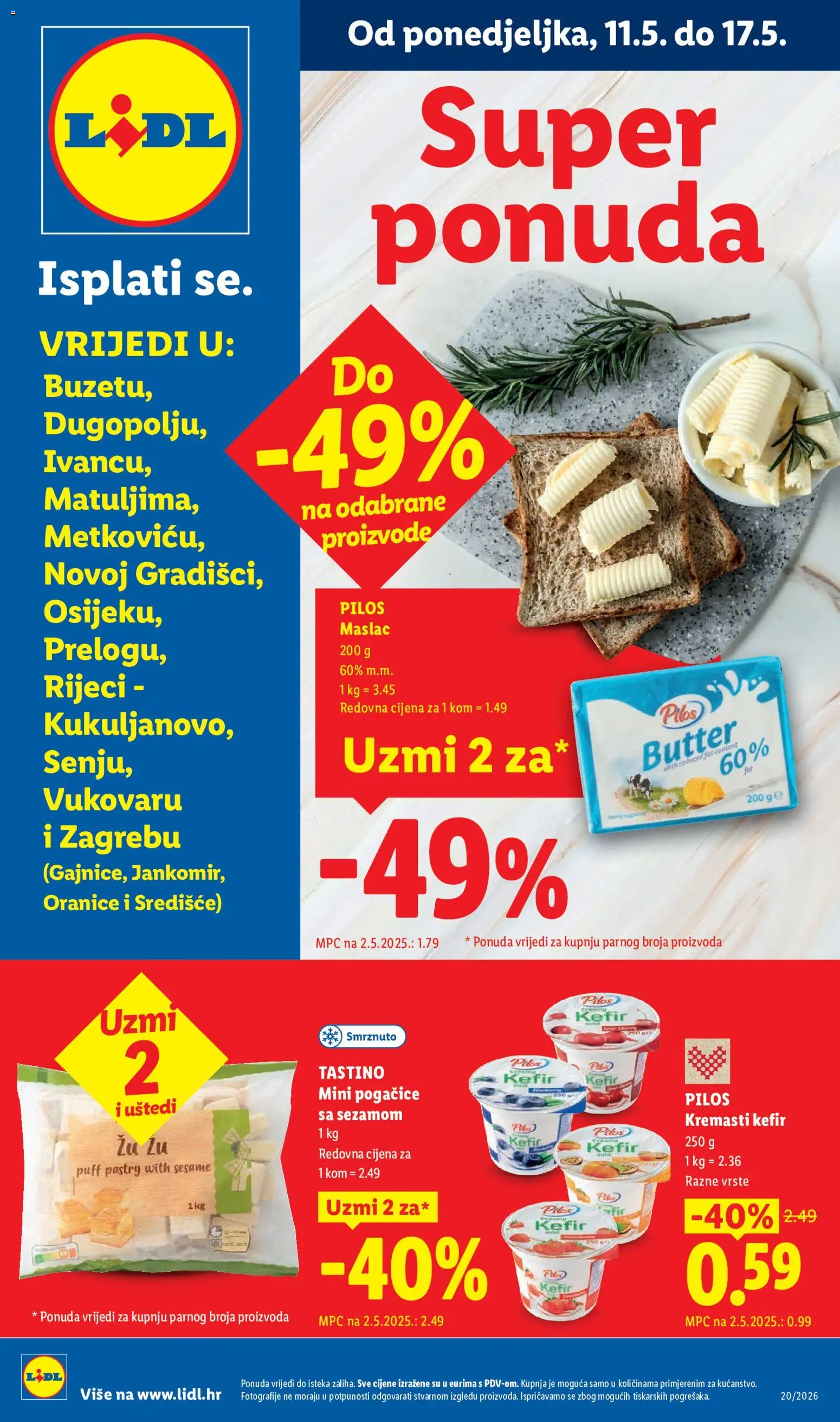 Pregled letka Lidl Super ponuda trgovine Lidl vrijedi od 11.05.2026