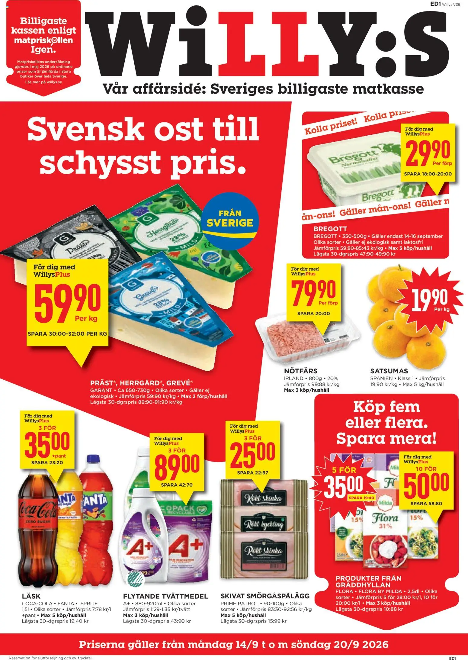Förhandsgranska reklamblad Willys erbjudanden från butik Willys gäller från 14/09/2026