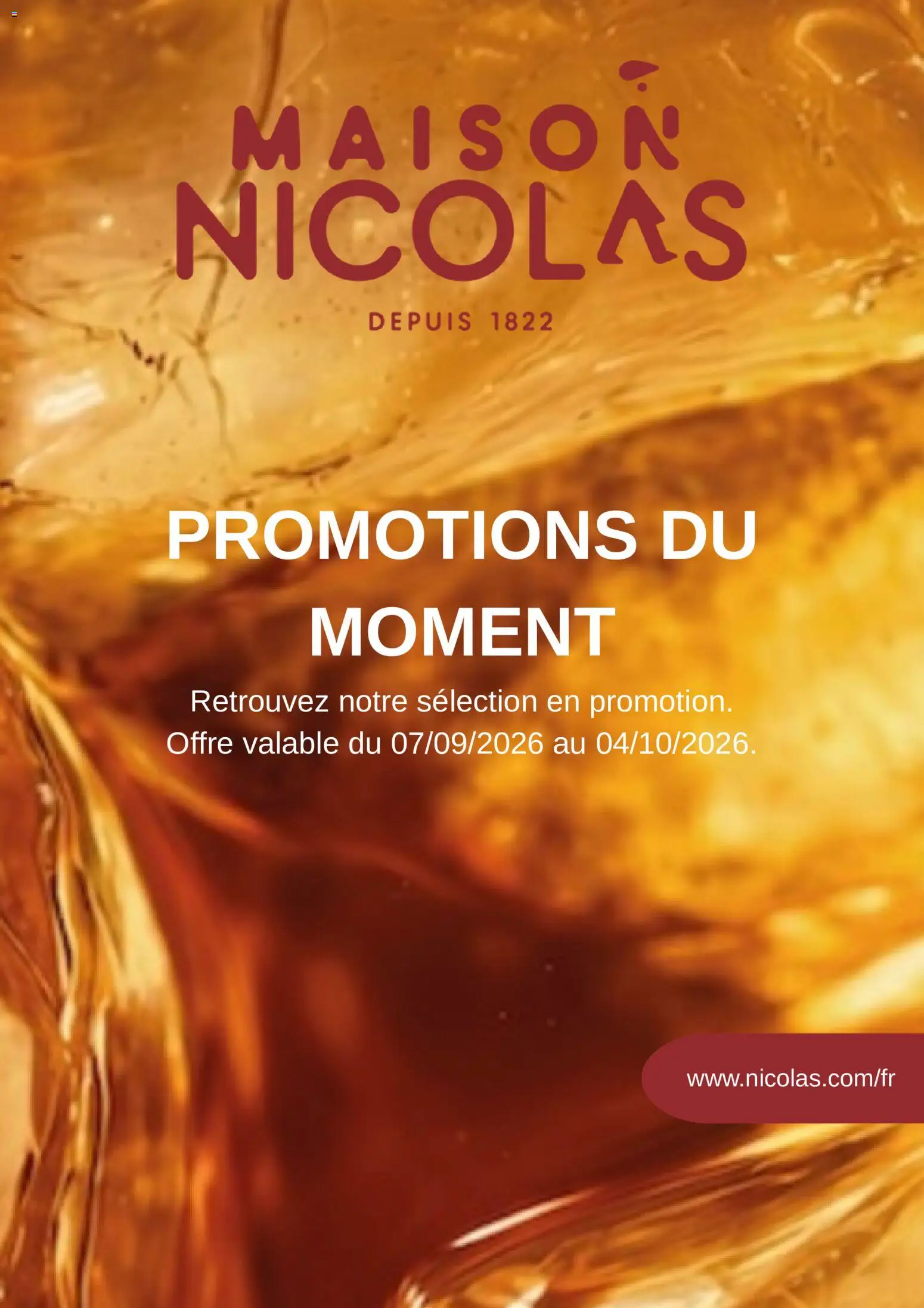 Prévisualisation de Nicolas catalogue du magasin Nicolas formulaire valide 07/09/2026