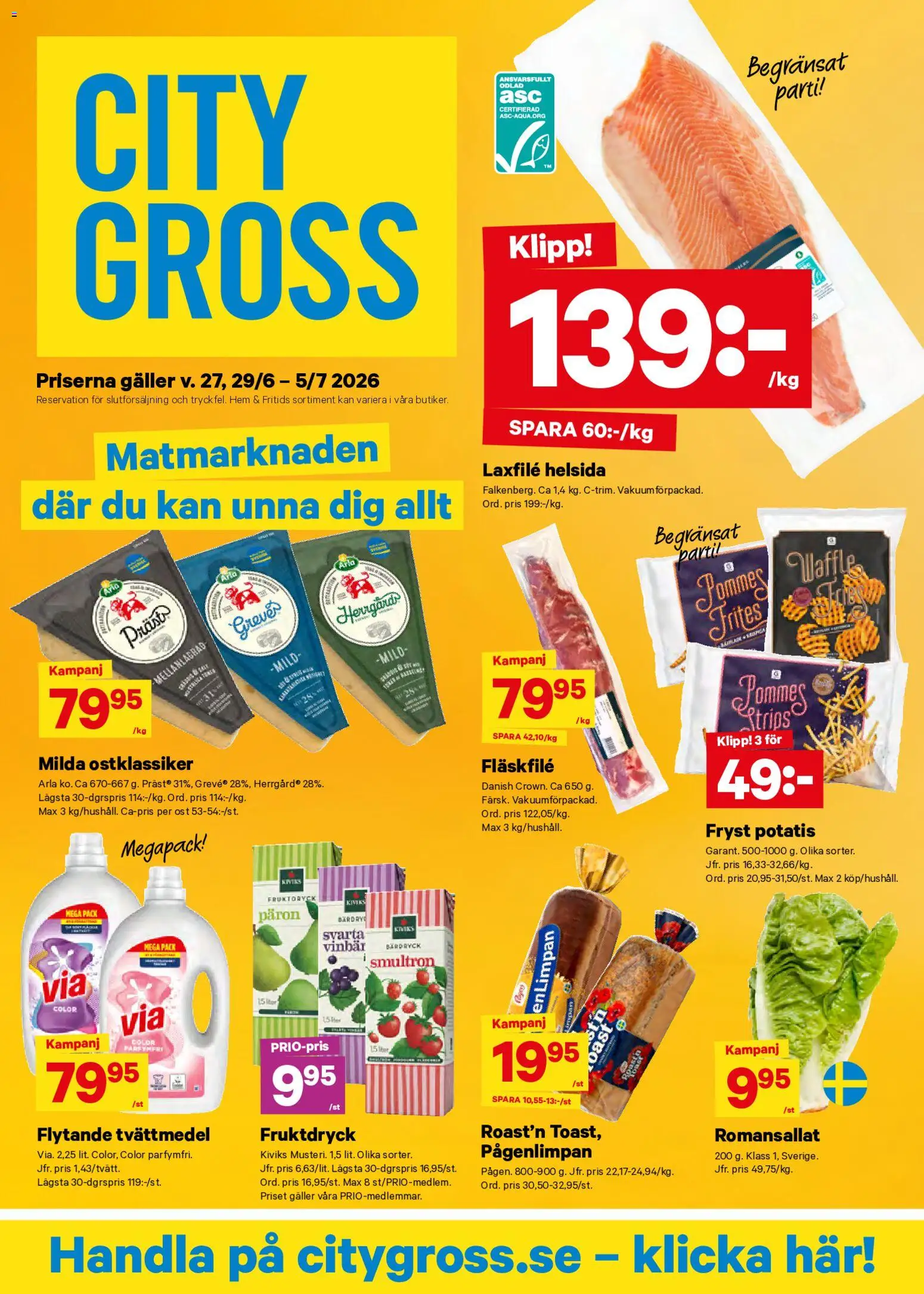 Förhandsgranska reklamblad City Gross erbjudanden från butik City Gross gäller från 29/06/2026