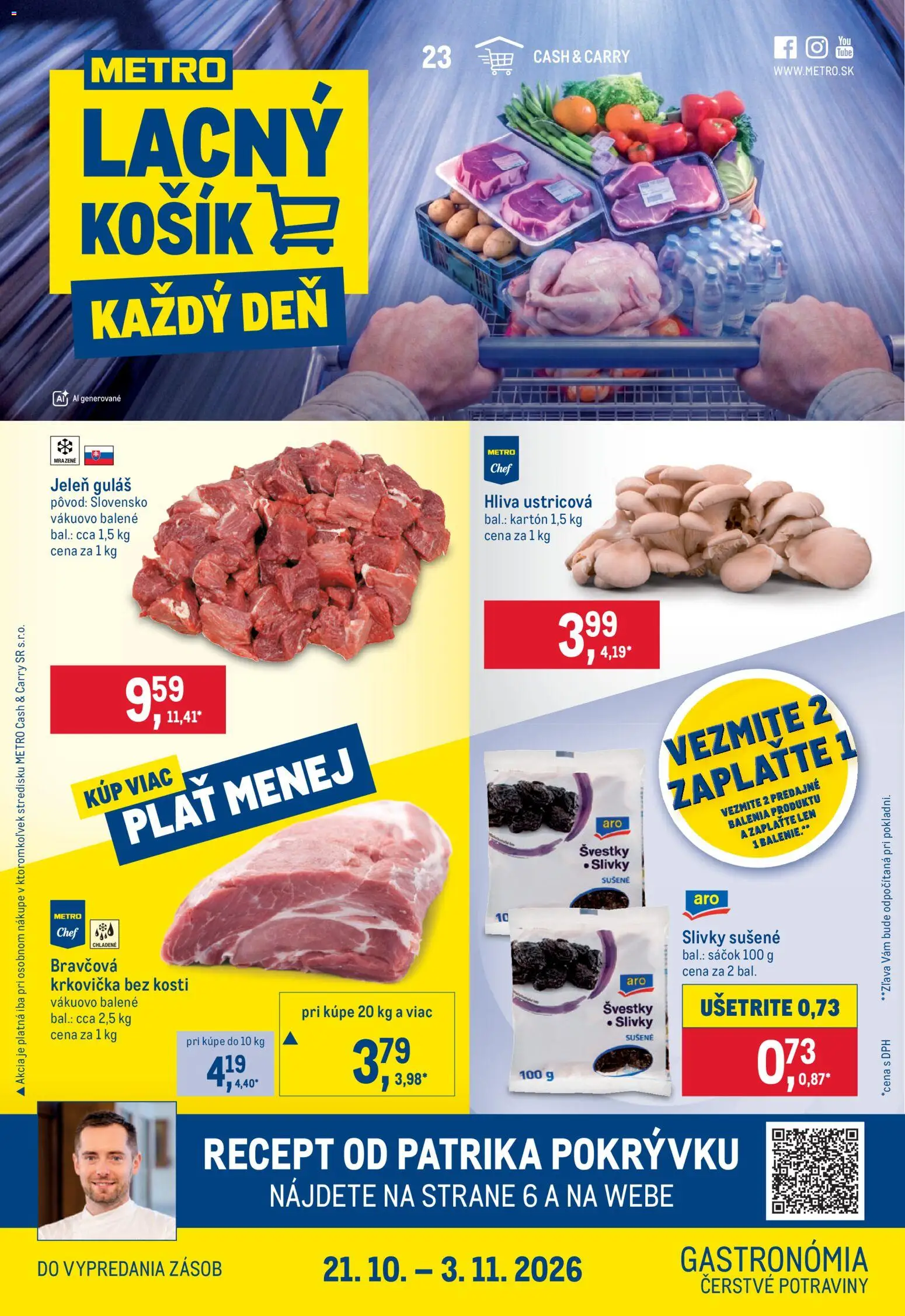 Náhľad Metro letáku platného od 21.10.2026 - Krkovička, Slivky