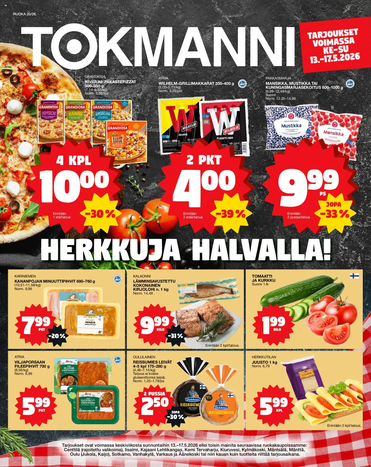 Kaupan Tokmanni Tokmanni ruokatarjoukset esikatselu, voimassa 13/05/2026