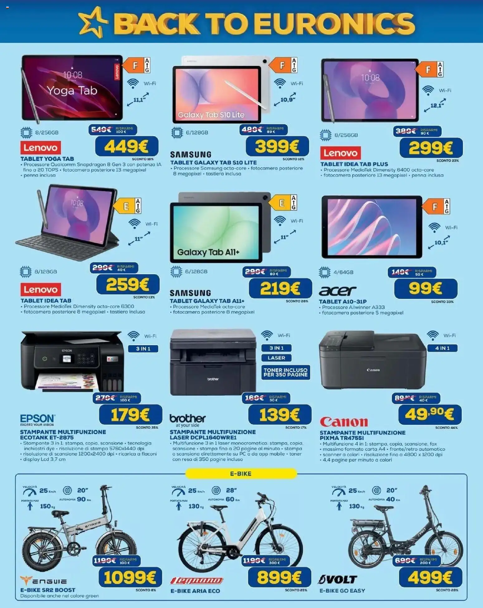 Anteprima dell'opuscolo Euronics volantino Torino dal negozio Euronics valido da 20/08/2026 - Stampa, Mobile, Tablet, Stampante, Tastiera, Fotocamera, Toner, Carta A4