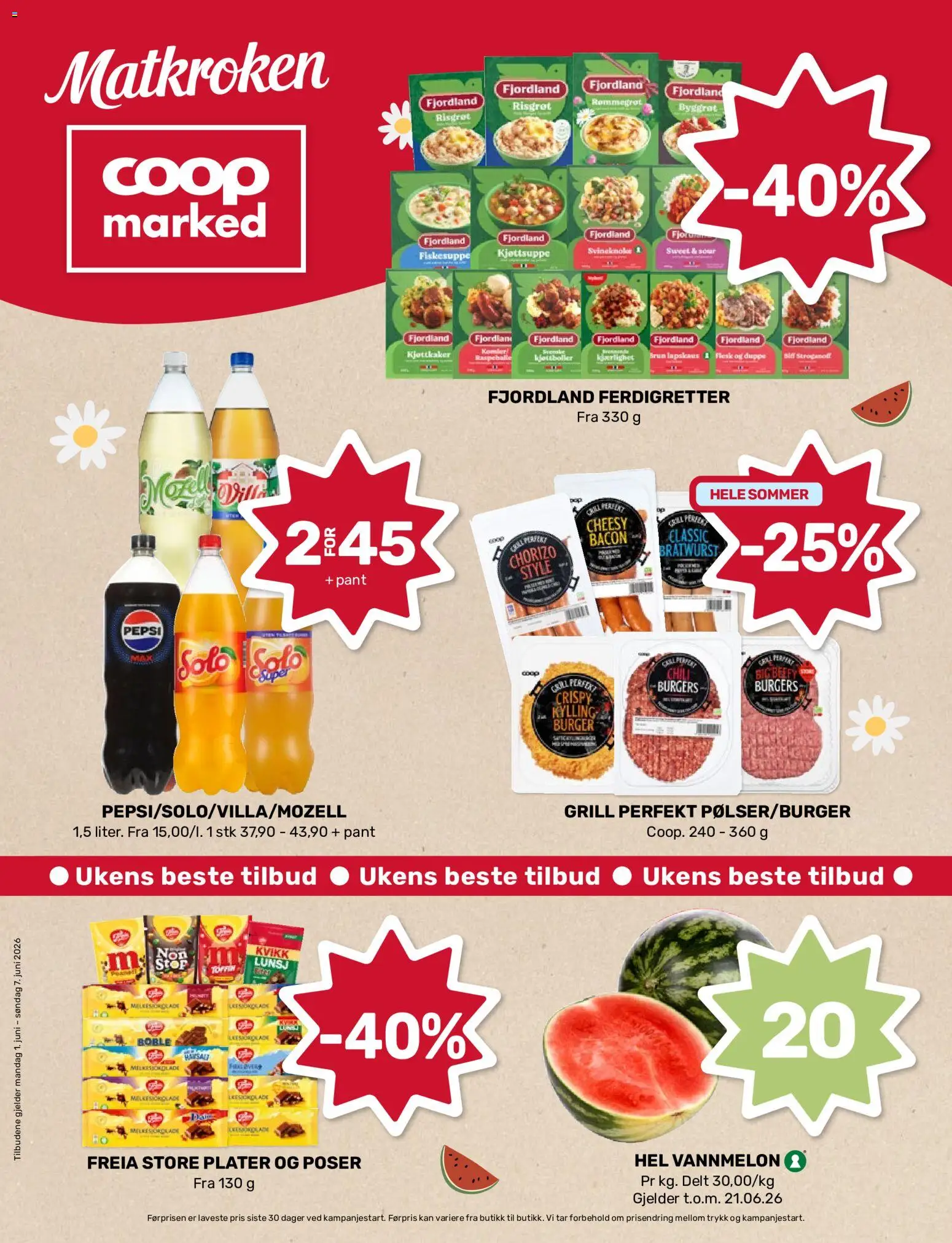 Forhåndsvis Coop Marked kundeavis fra butikk Coop Marked gyldig fra 01/06/2026