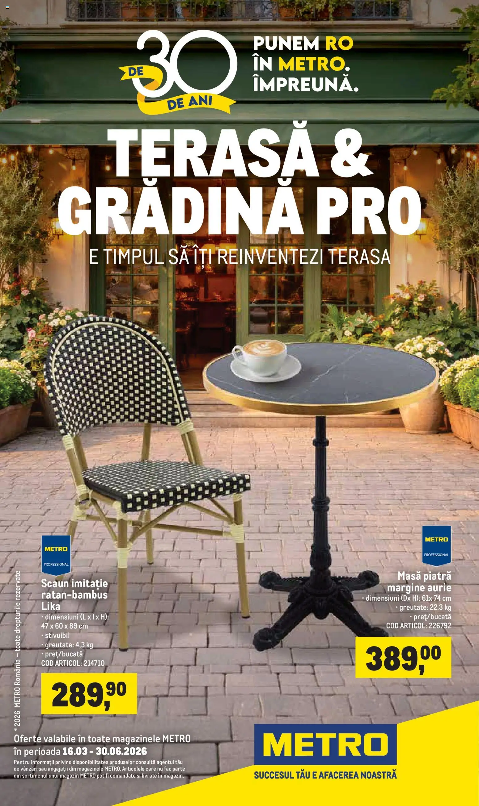 Previzualizarea de cataloage: Metro Metro Catalog Terasă și grădină PRO valabil de la 16.03.2026 - Masă, Scaun, Gradina