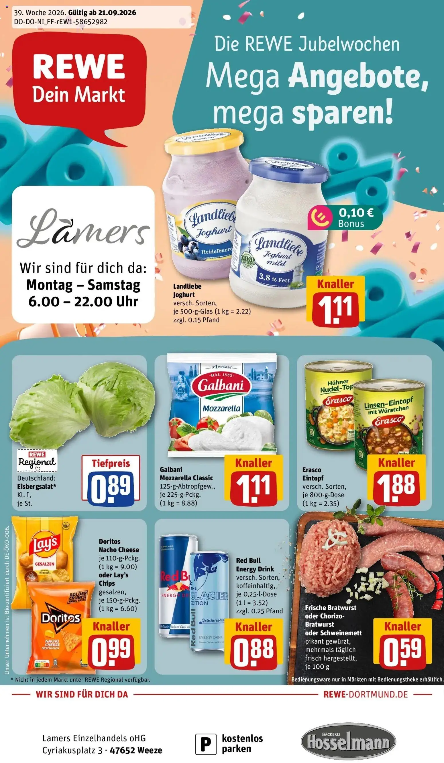 Vorschau von dem Prospekt des Geschäftes Rewe, gültig ab dem 21.09.2026