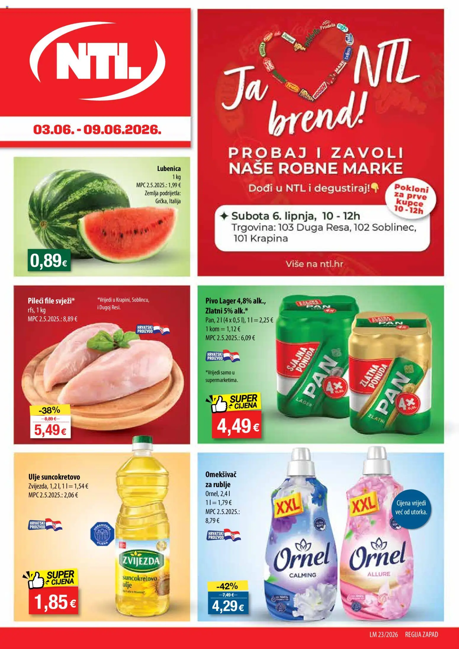 Pregled letka NTL Katalog trgovine NTL vrijedi od 03.06.2026