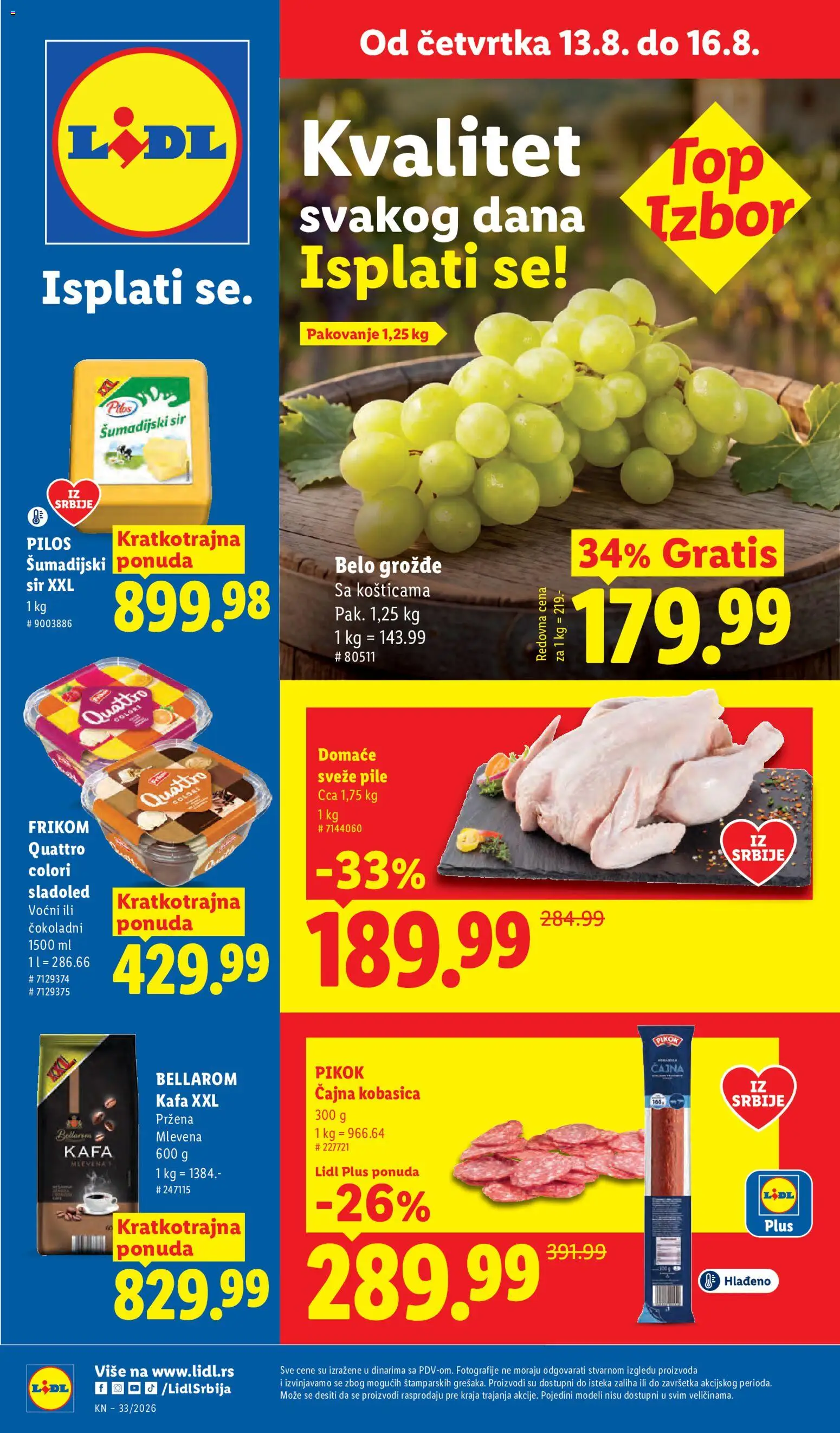 Pregled Lidl kataloga - važi od 13.08.2026