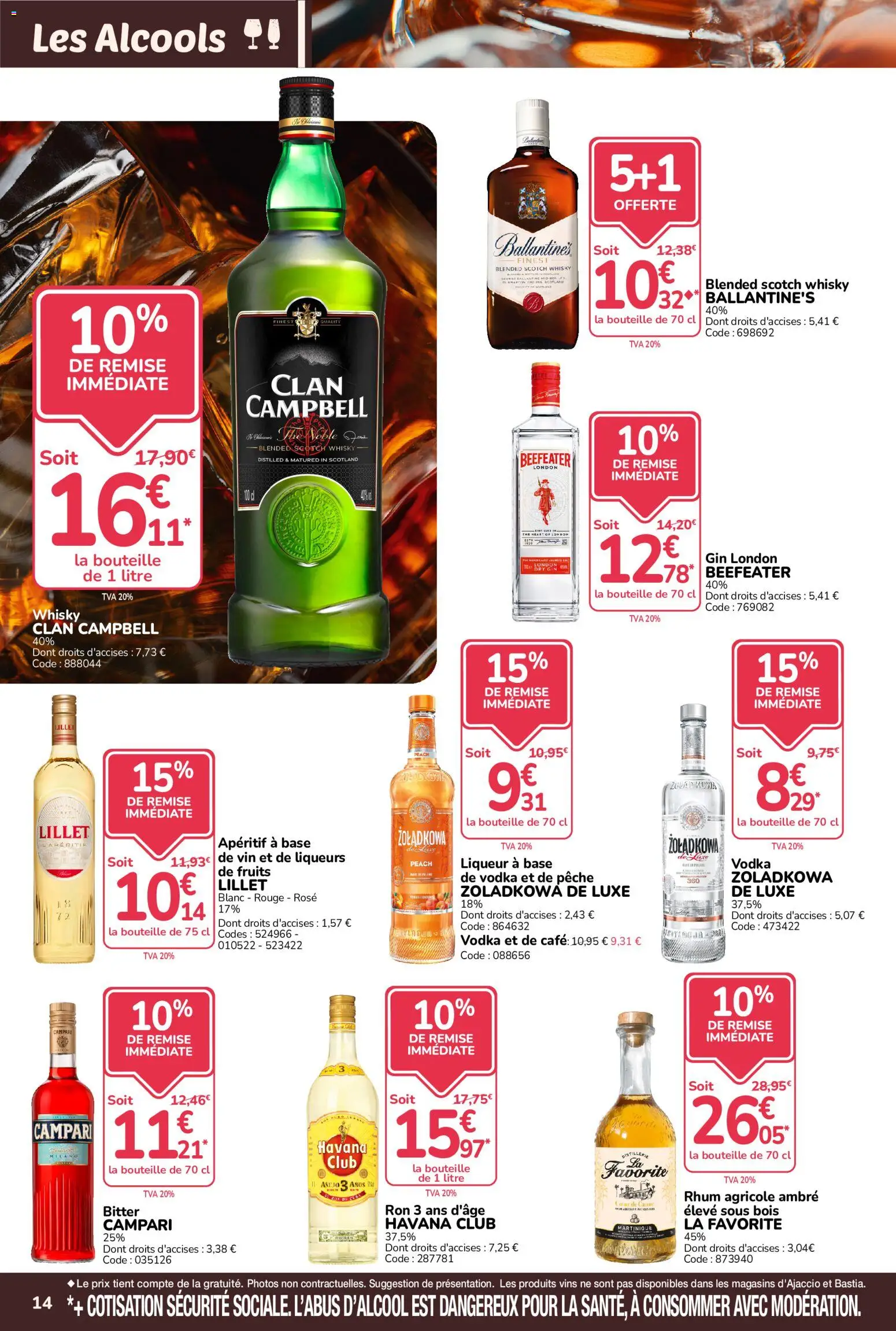 Prévisualisation de Promocash catalogue Rendez-vous Promos du magasin Promocash formulaire valide 29/10/2026 - Fruits, Whisky, Vodka, Thé, Gin, Campari, Alcools, Clan Campbell
