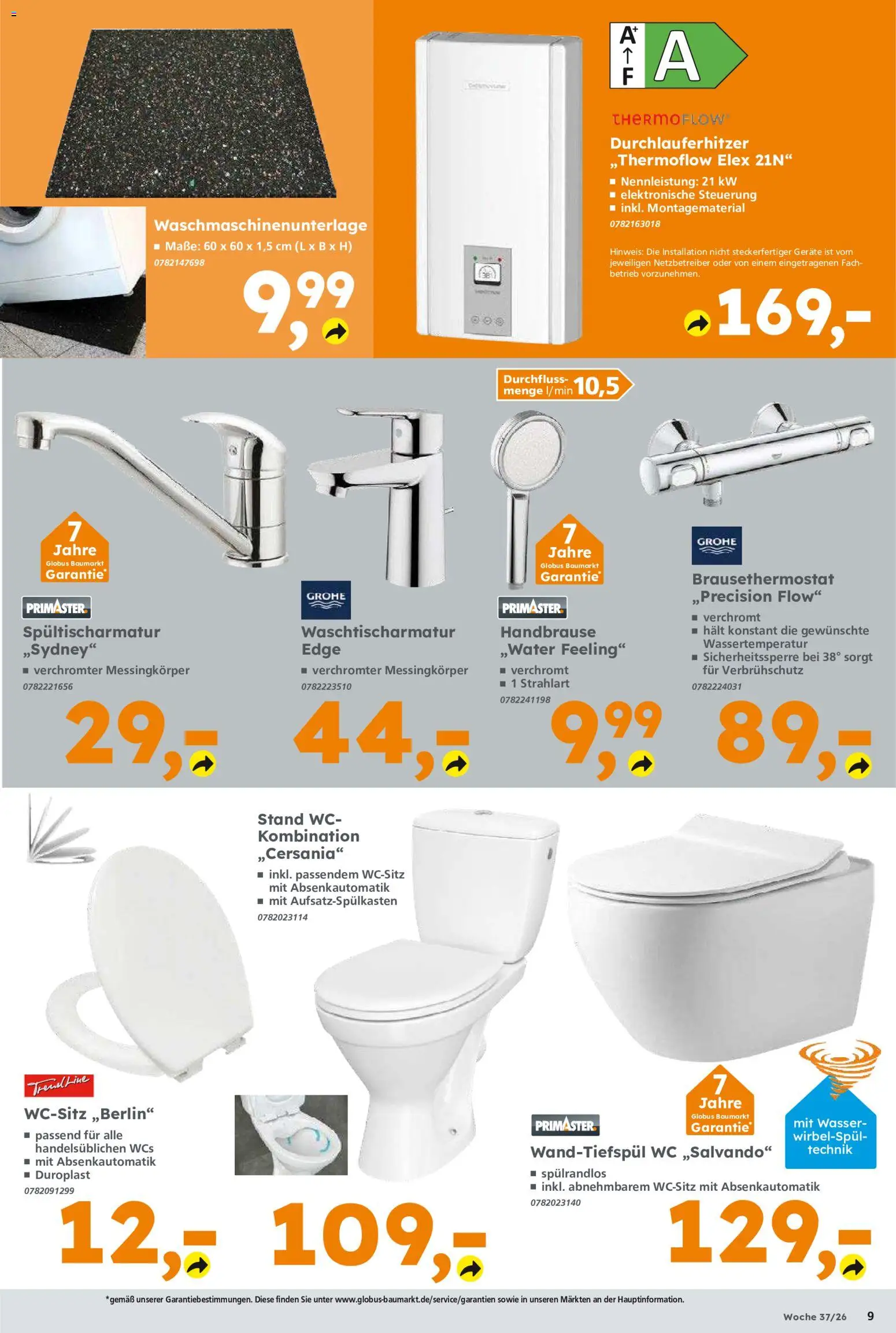 Vorschau von dem Prospekt des Geschäftes Globus Baumarkt, gültig ab dem 07.09.2026 - Wasser