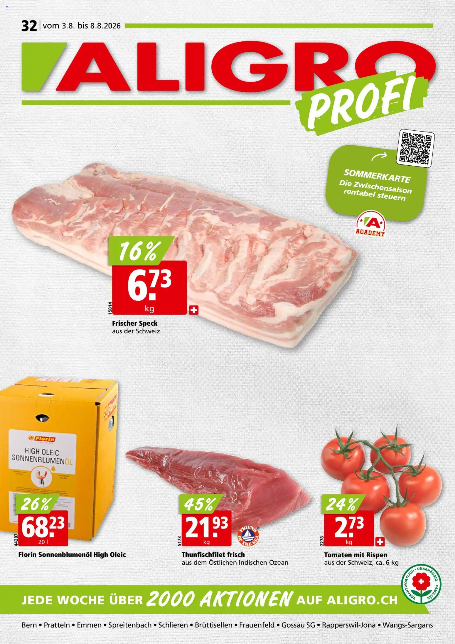 Vorschau des Merkblatts Aligro aktionen vom Shop Aligro gültig von 03.08.2026 bis 08.08.2026