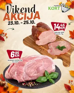Pregled letka Kort Marketi vikend akcija trgovine Kort Marketi vrijedi od 23.10.2026
