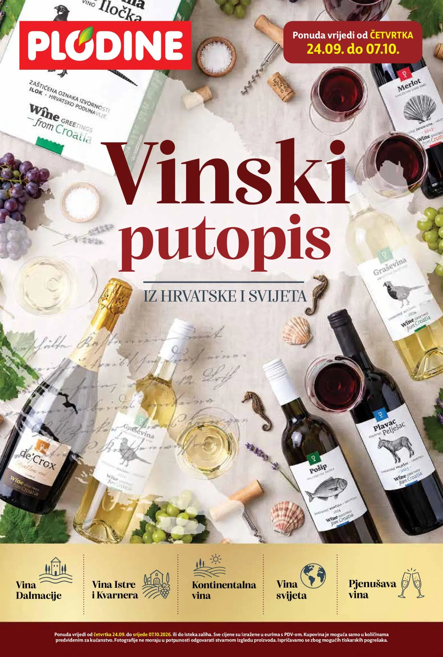 Pregled letka Plodine Vinnski putopis trgovine Plodine vrijedi od 24.09.2026
