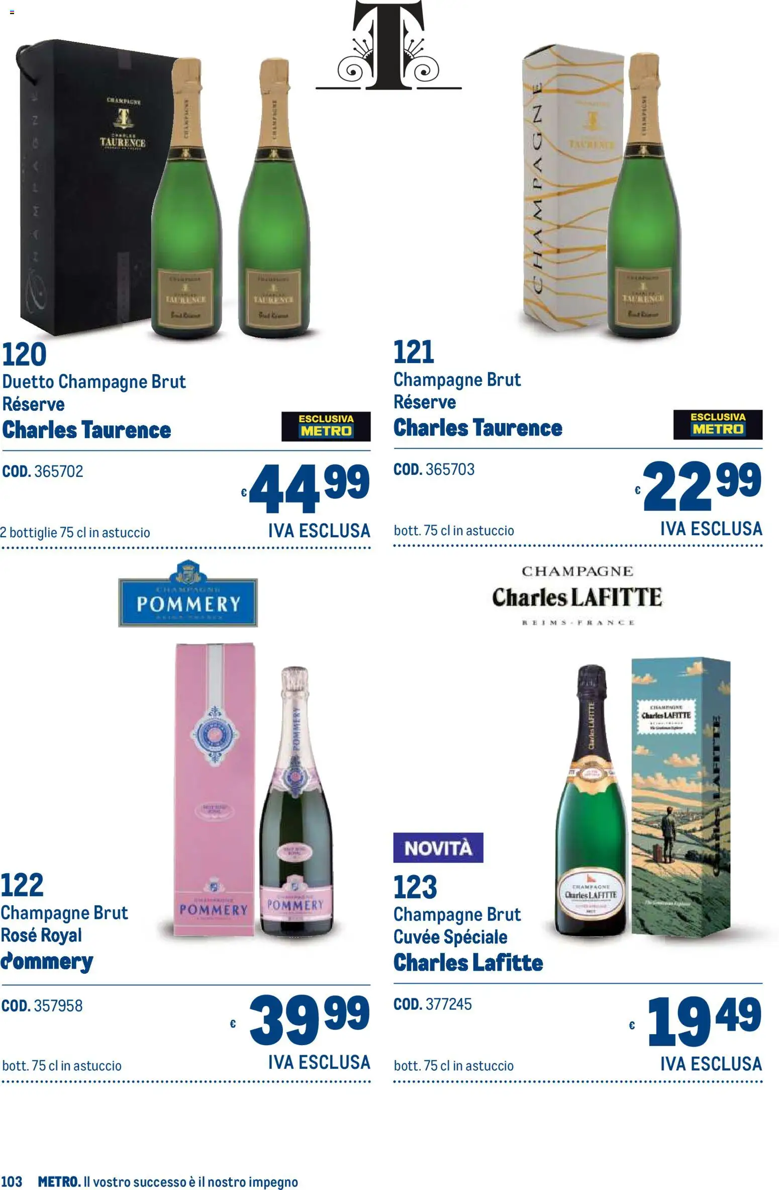 Anteprima dell'opuscolo Metro volantino Regalistica Natale dal negozio Metro valido da 19/10/2026 - Champagne, Astuccio