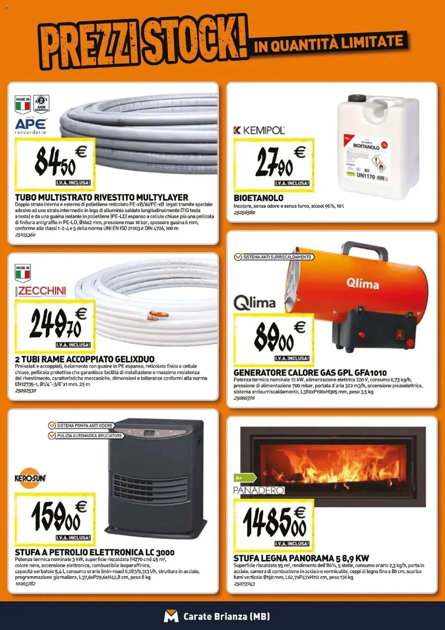 Anteprima dell'opuscolo TECNOMAT catalogo Carate Brianza dal negozio TECNOMAT valido da 29/10/2026 - Tubi, Porta, Rame, Alluminio, Stufa, Generatore, Tubo, Pellicola