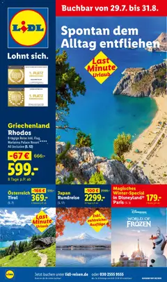 Vorschau von dem Prospekt des Geschäftes Lidl Reisen, gültig ab dem 29.07.2026