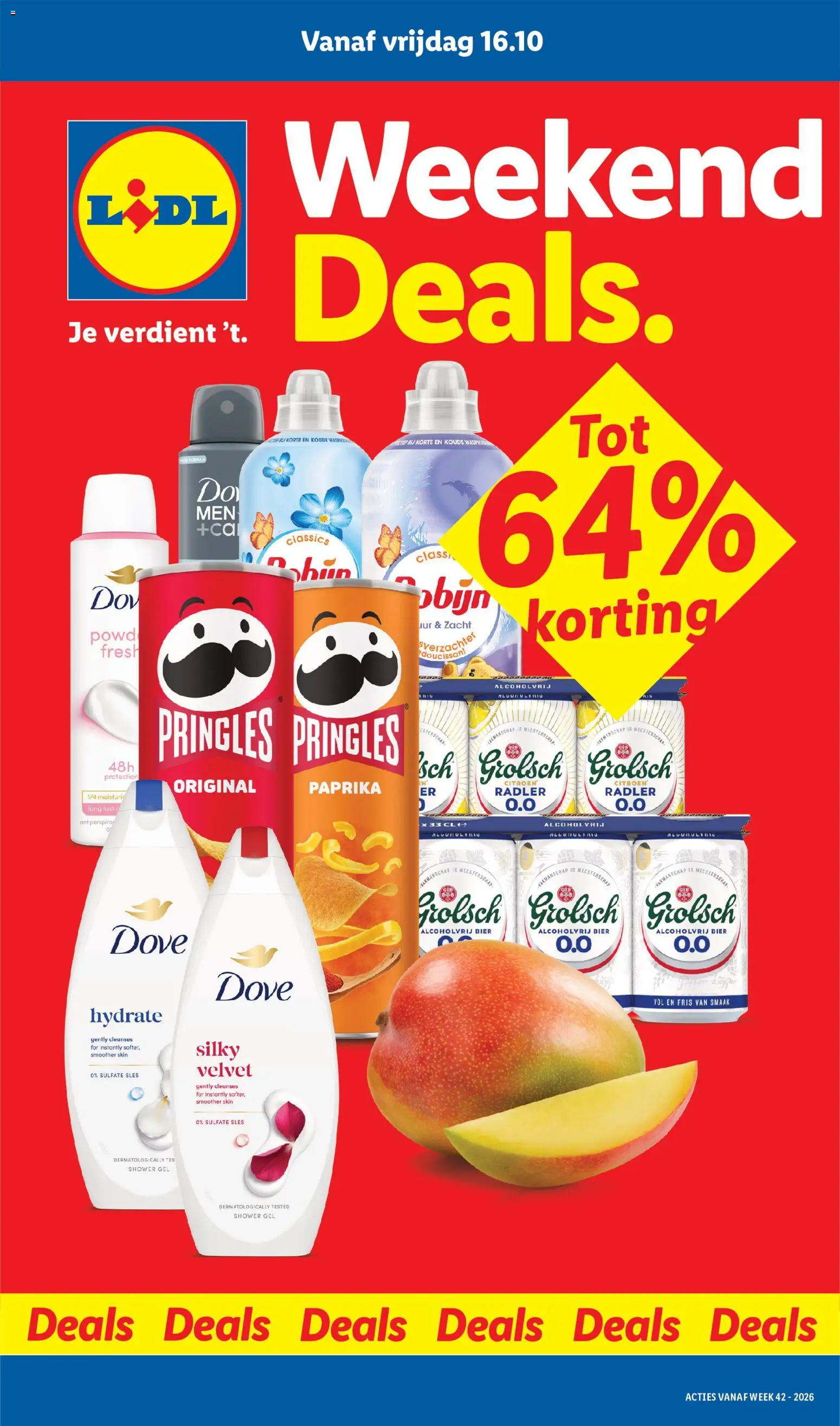 Voorbeeld van Lidl folder - van winkel Lidl geldig vanaf 16-10-2026 - Citroen, Bier, Chips, Paprika, Pringles, Gel, Radler, Alcoholvrij bier