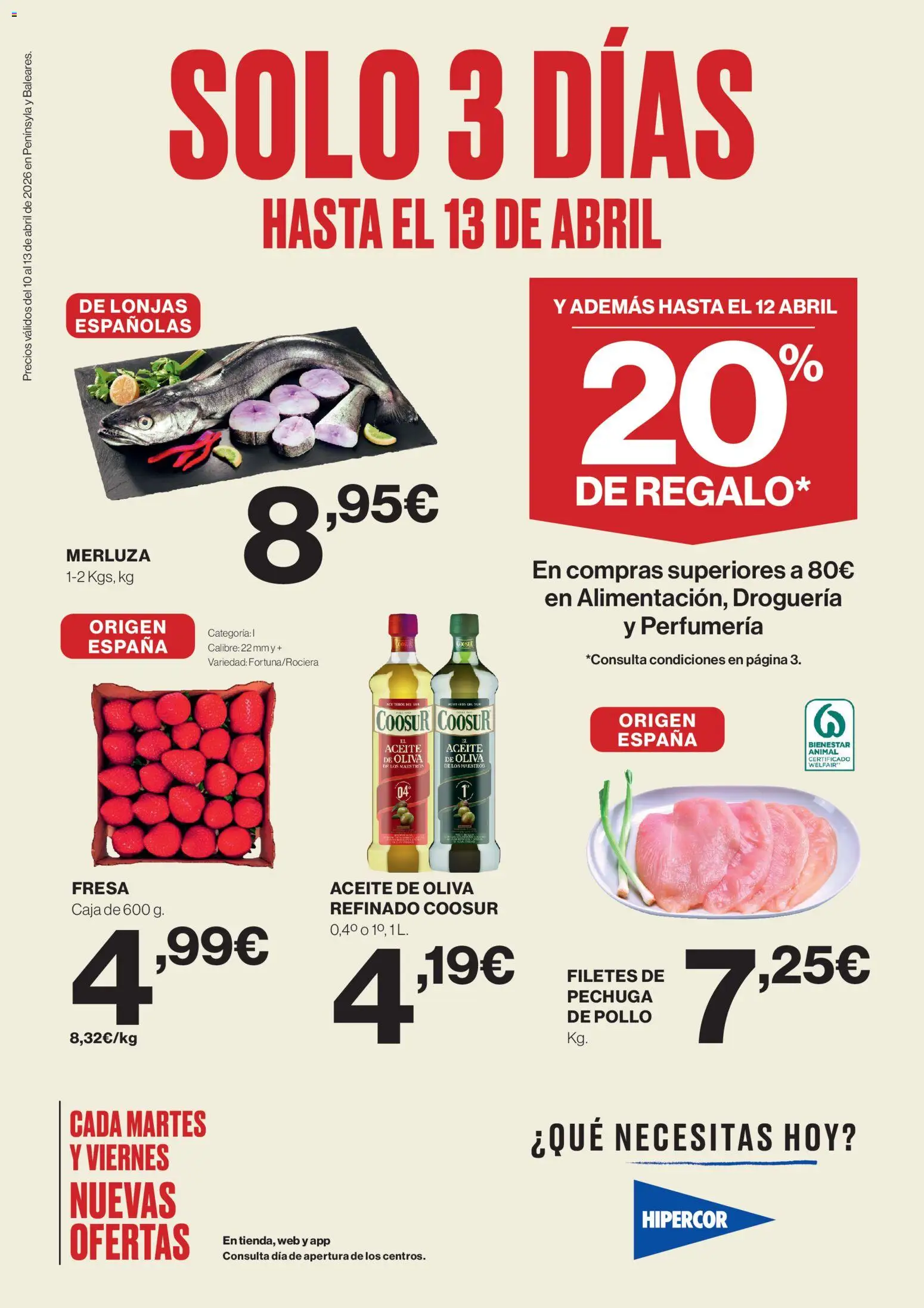 Vista previa del folleto de la tienda Hipercor válido desde el 10/04/2026 - Aceite de oliva, Aceite, Caja, Pollo