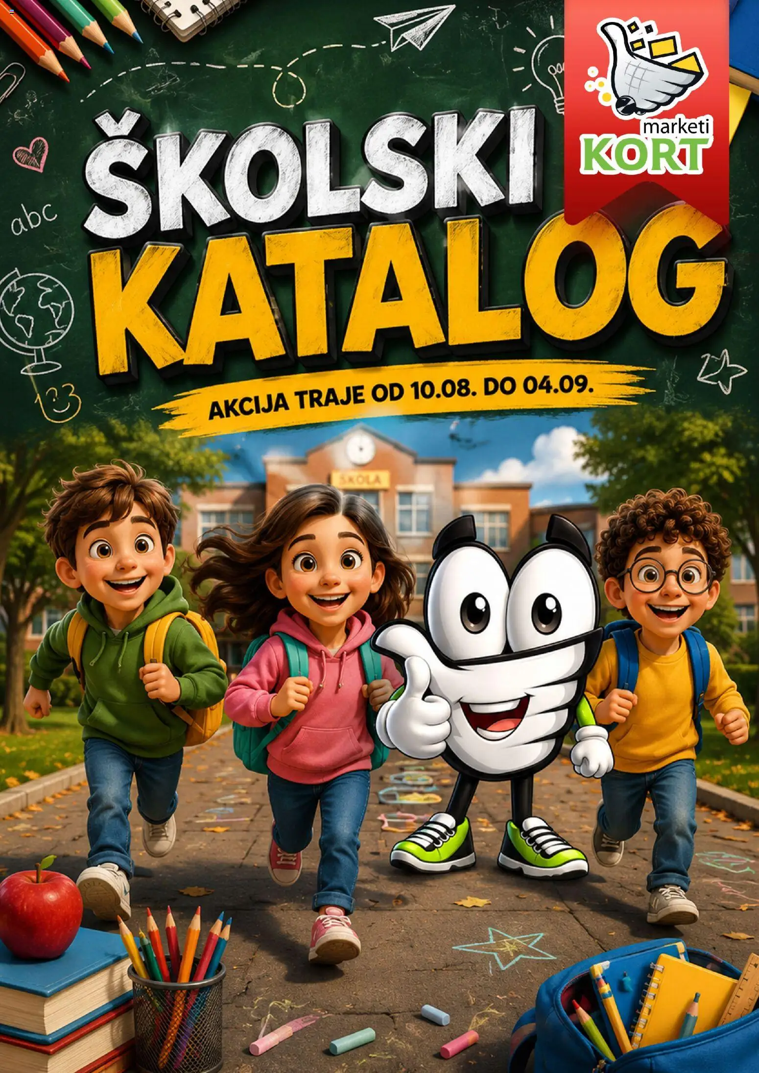 Pregled letka Kort Marketi Školski Katalog trgovine Kort Marketi vrijedi od 10.08.2026