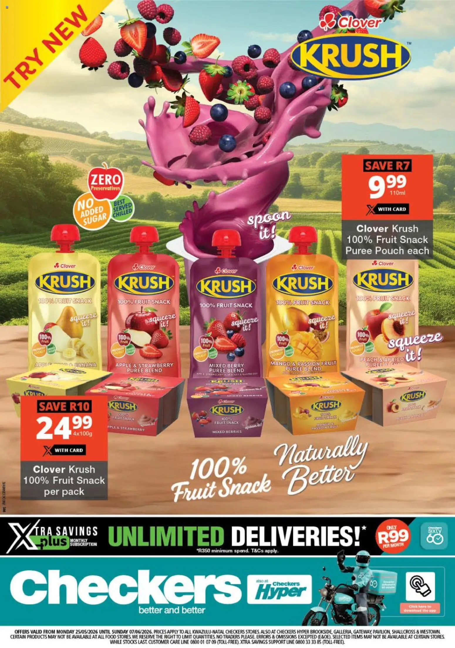 Preview of Checkers flyer valid from 25/05/2026 - Mango, Fruit, Sugar, Peach