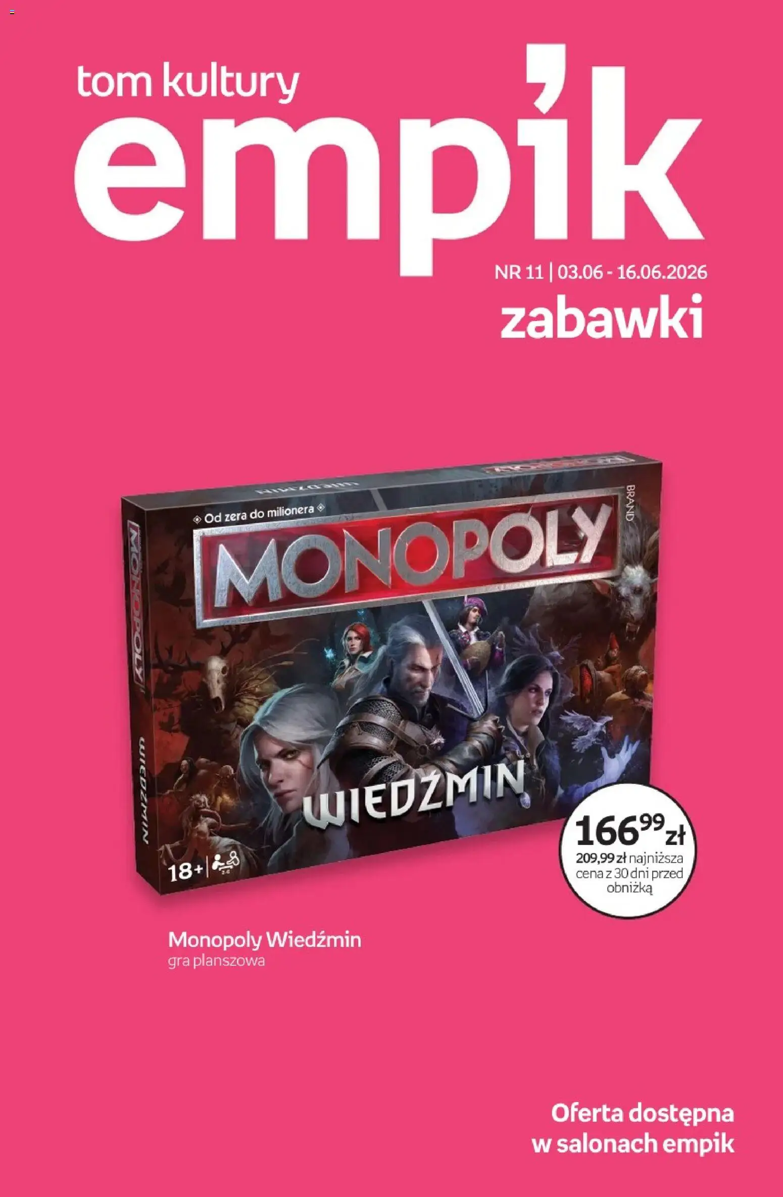 Pogląd gazetki "Empik promocje - Tom kultury Zabawki" ze sklepu Empik ważnej od 03.06.2026