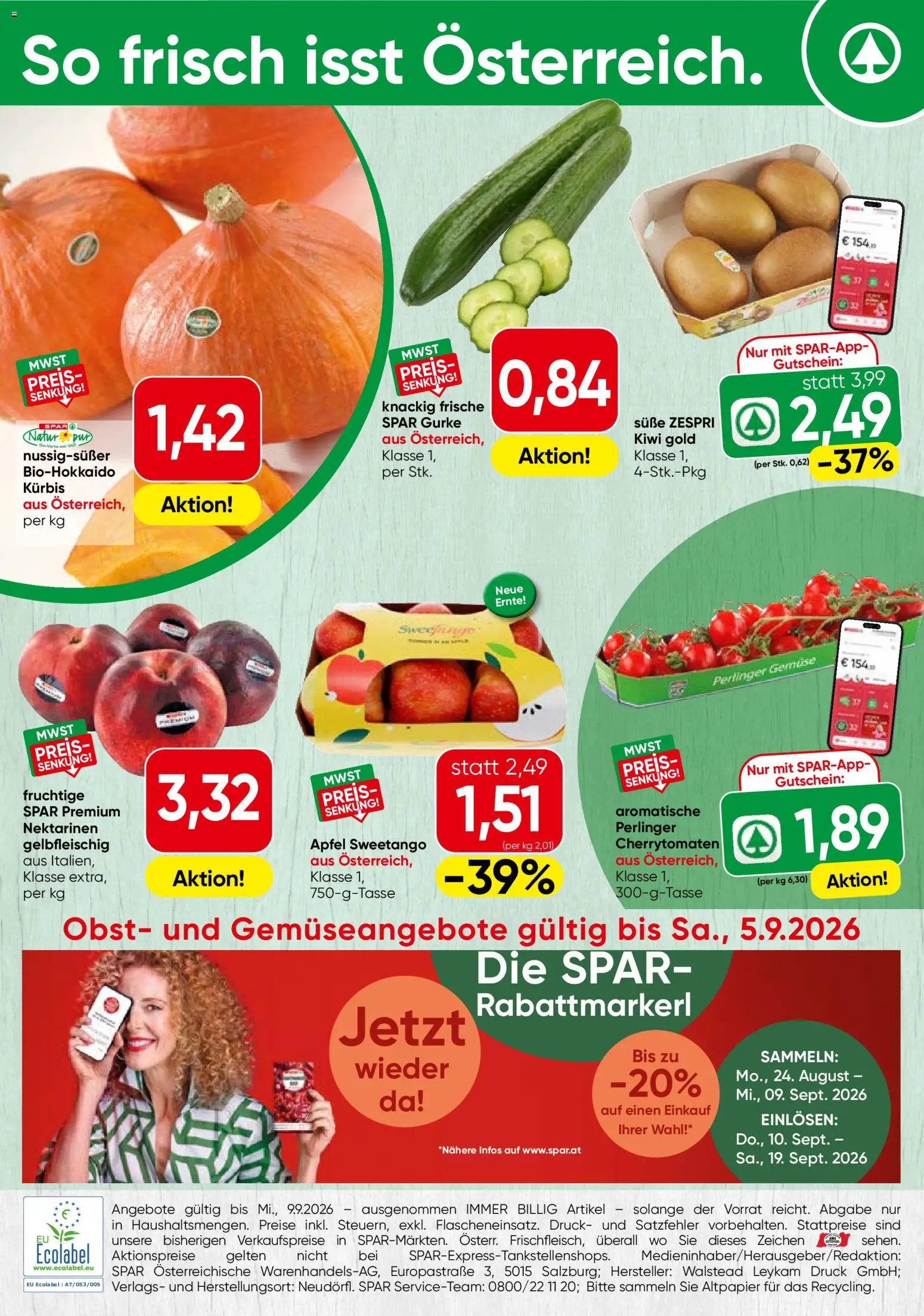 Vorschau der Angebote: Spar Spar Obst & Gemüse gültig ab 31.08.2026