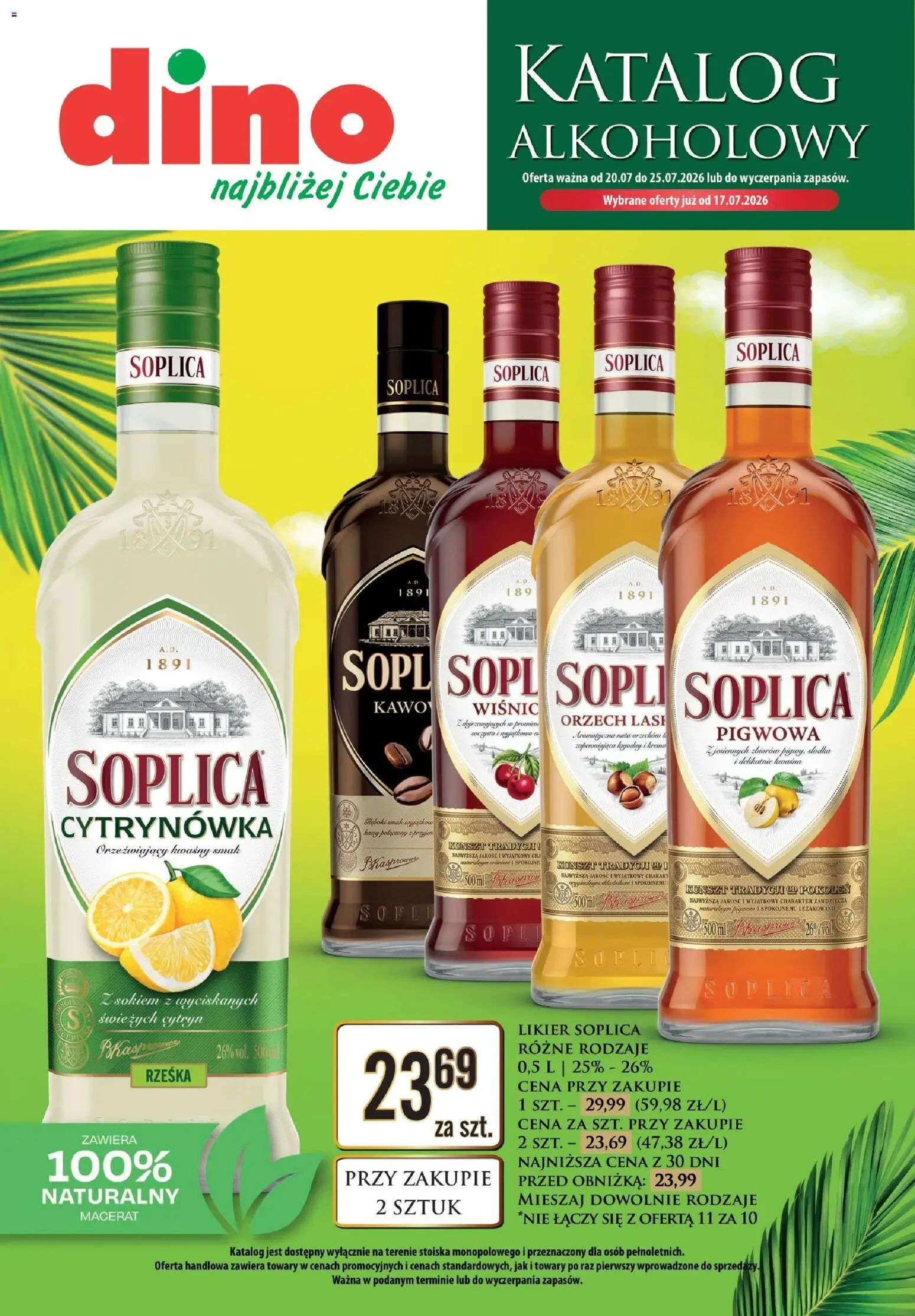 Pogląd gazetki "Dino gazetka alkoholowa" ze sklepu Dino ważnej od 17.07.2026 - Soplica