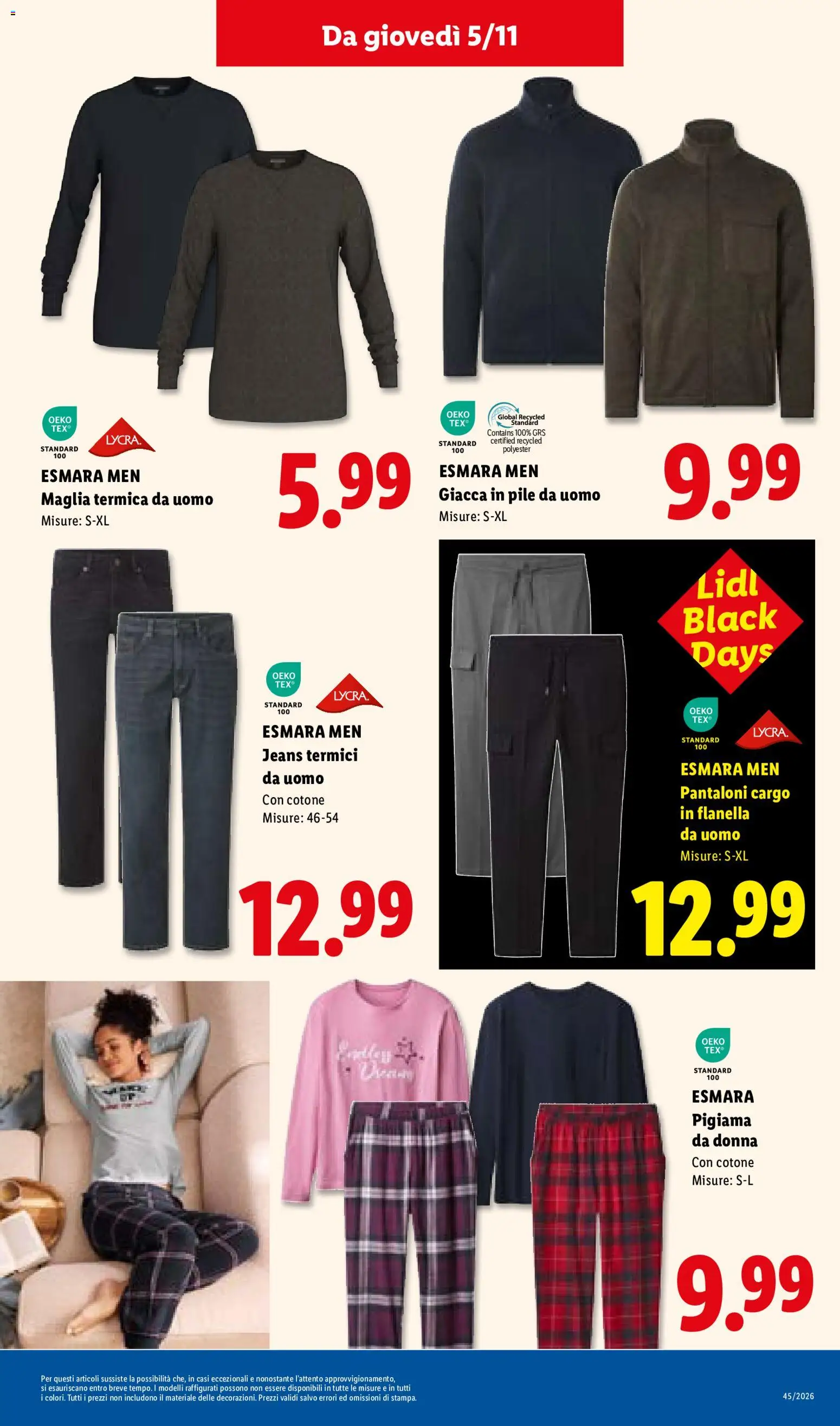 Anteprima dell'opuscolo Lidl volantino Sicilia dal negozio Lidl valido da 02/11/2026 - Jeans, Pigiama da donna, Giacca, Pile, Pantaloni, Pigiama